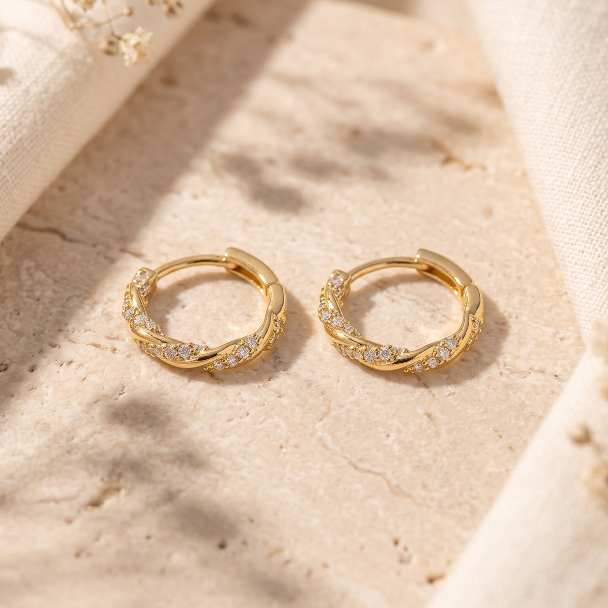 The Twisted Pave Hoop Earrings