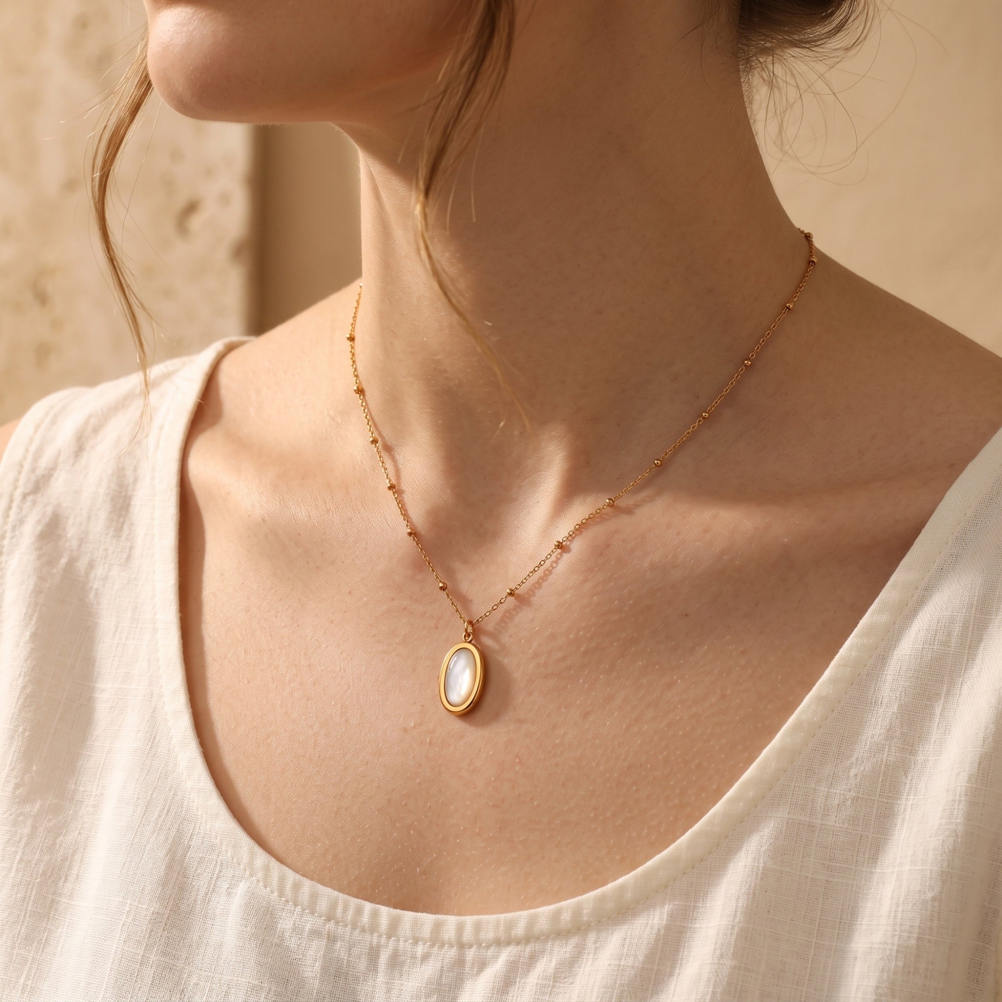 The Audrey Mother of Pearl Necklace