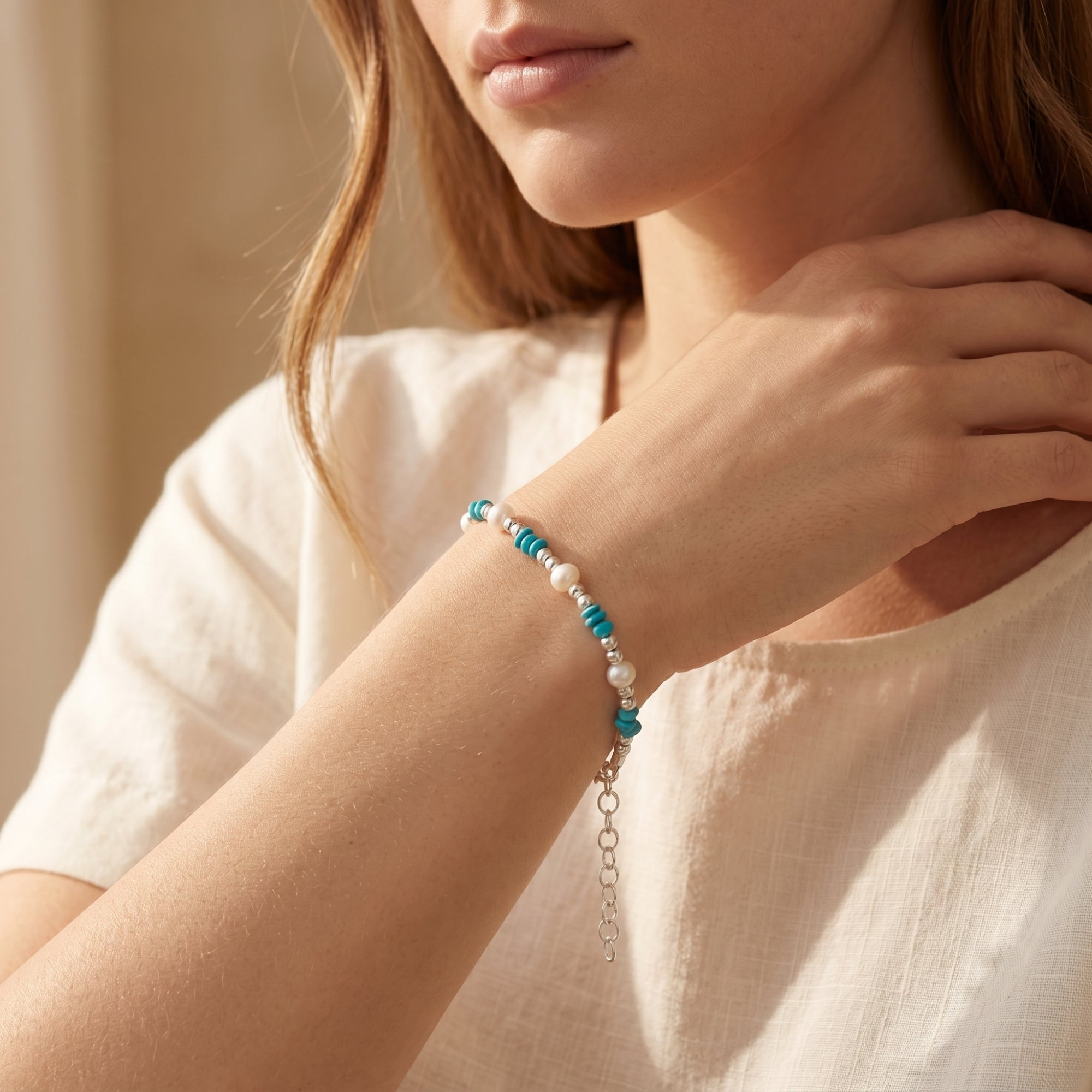 The Flagstaff Turquoise and Pearl Bracelet