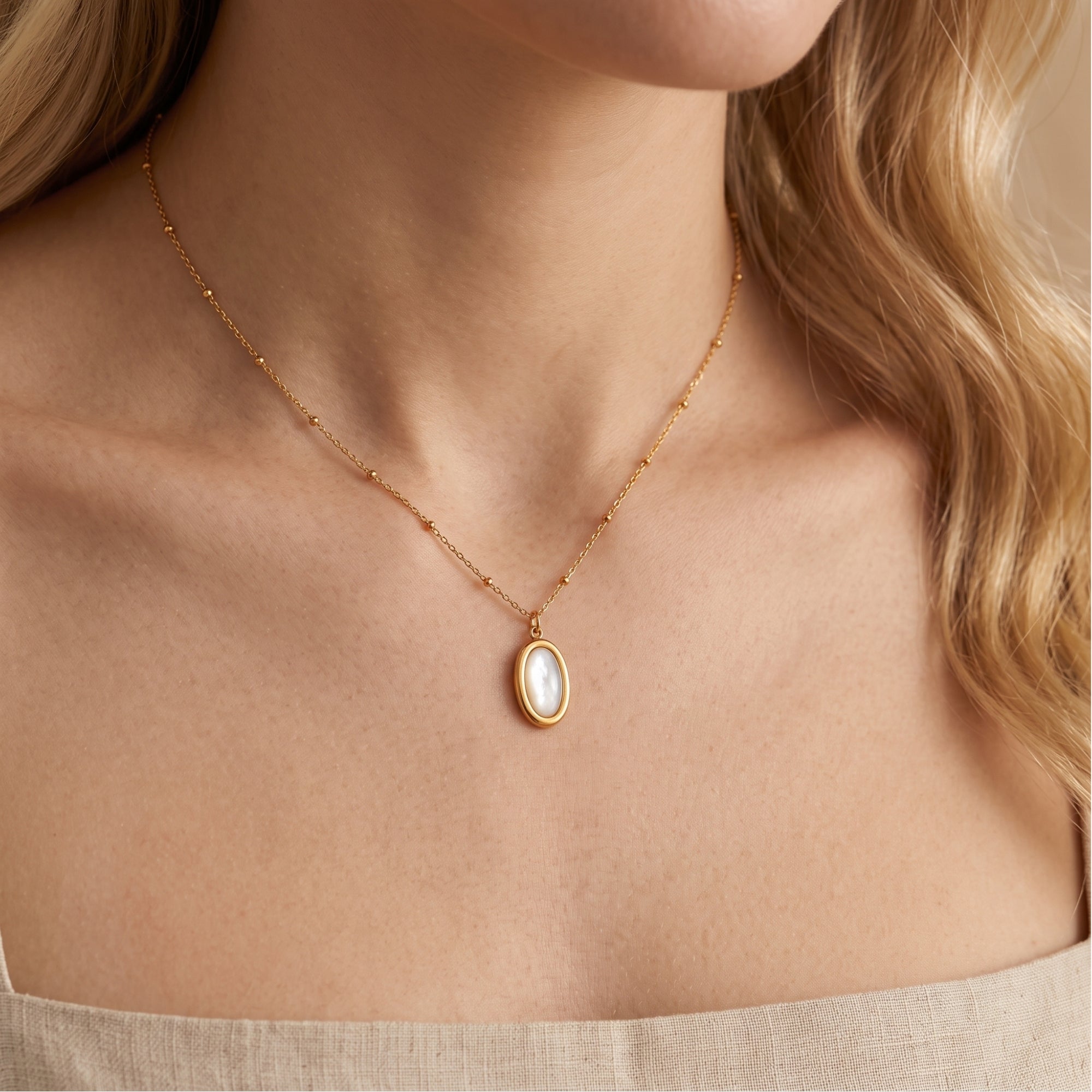 The Audrey Mother of Pearl Necklace