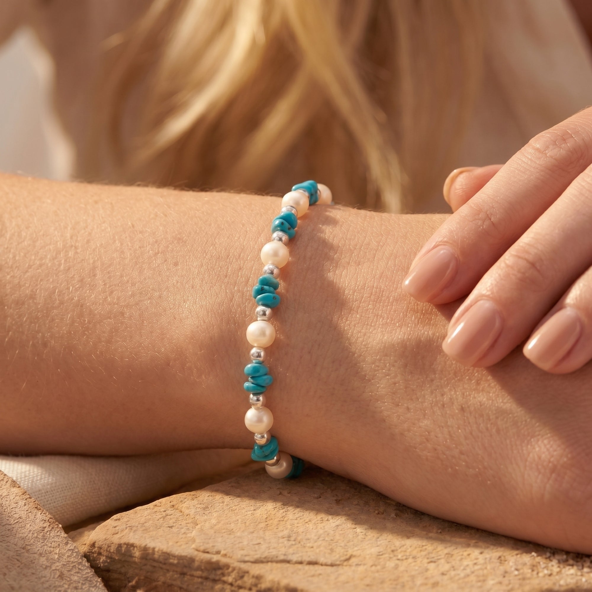 The Flagstaff Turquoise and Pearl Bracelet