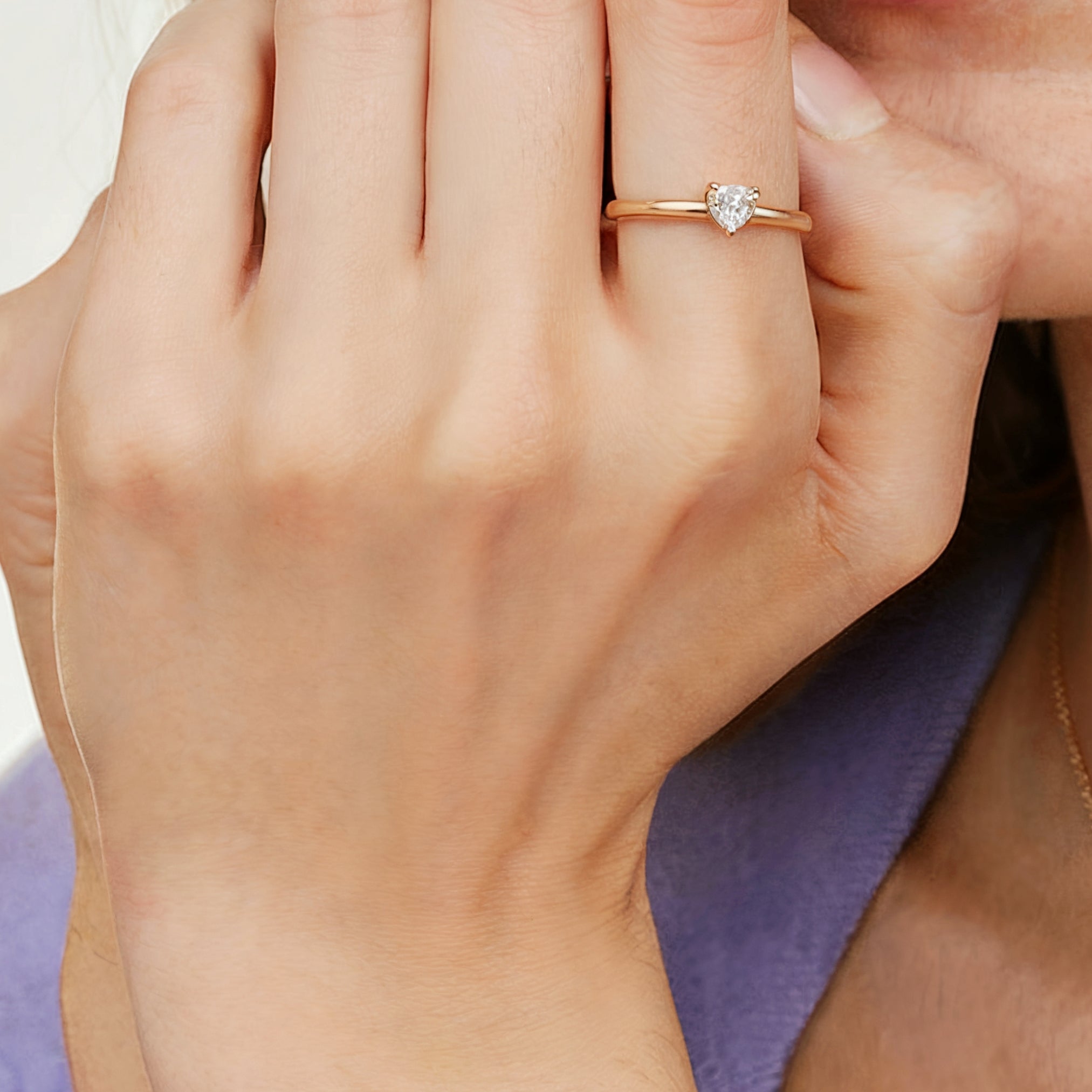 14K solid gold Amour heart ring