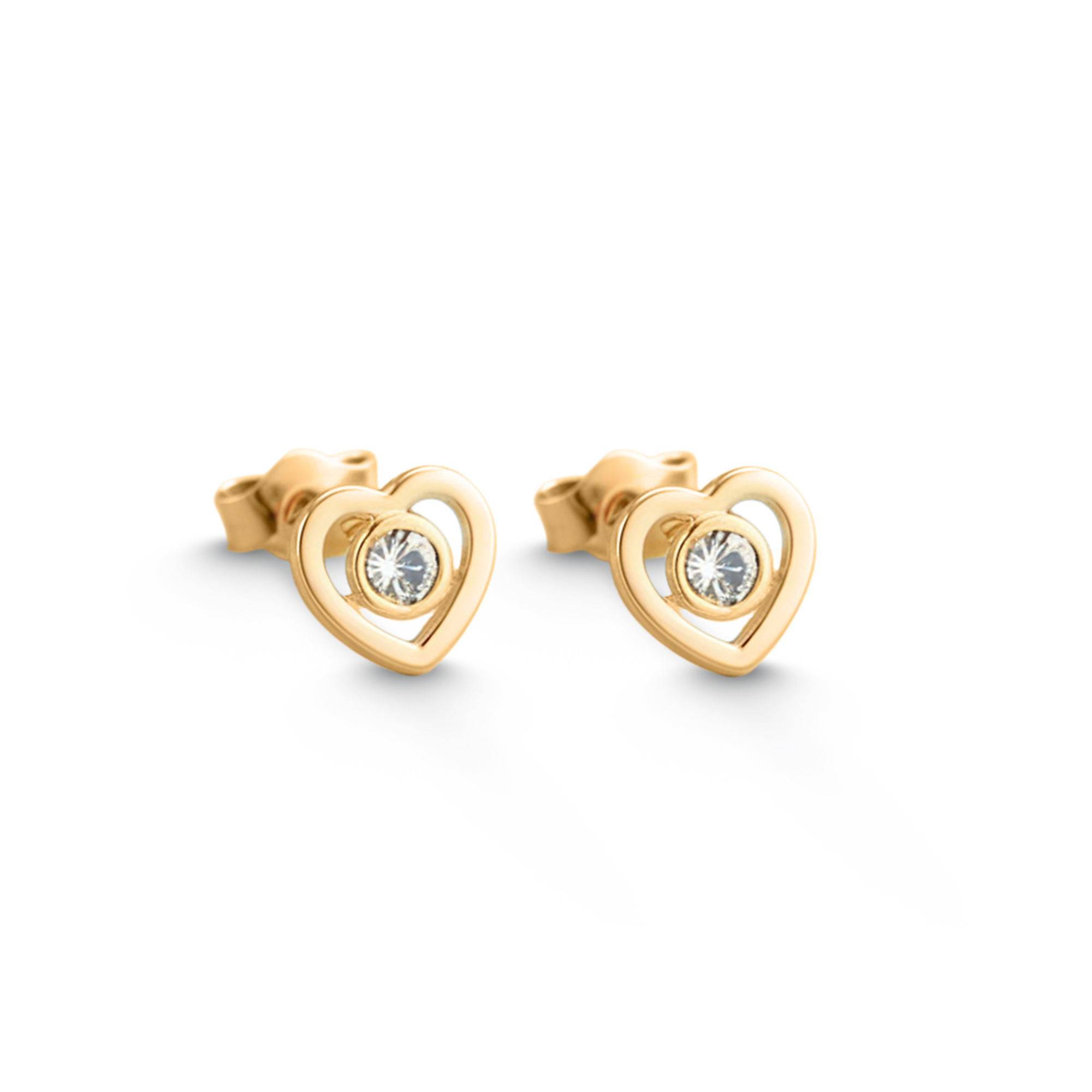 Boucles d'oreilles intemporelles en diamant cœur