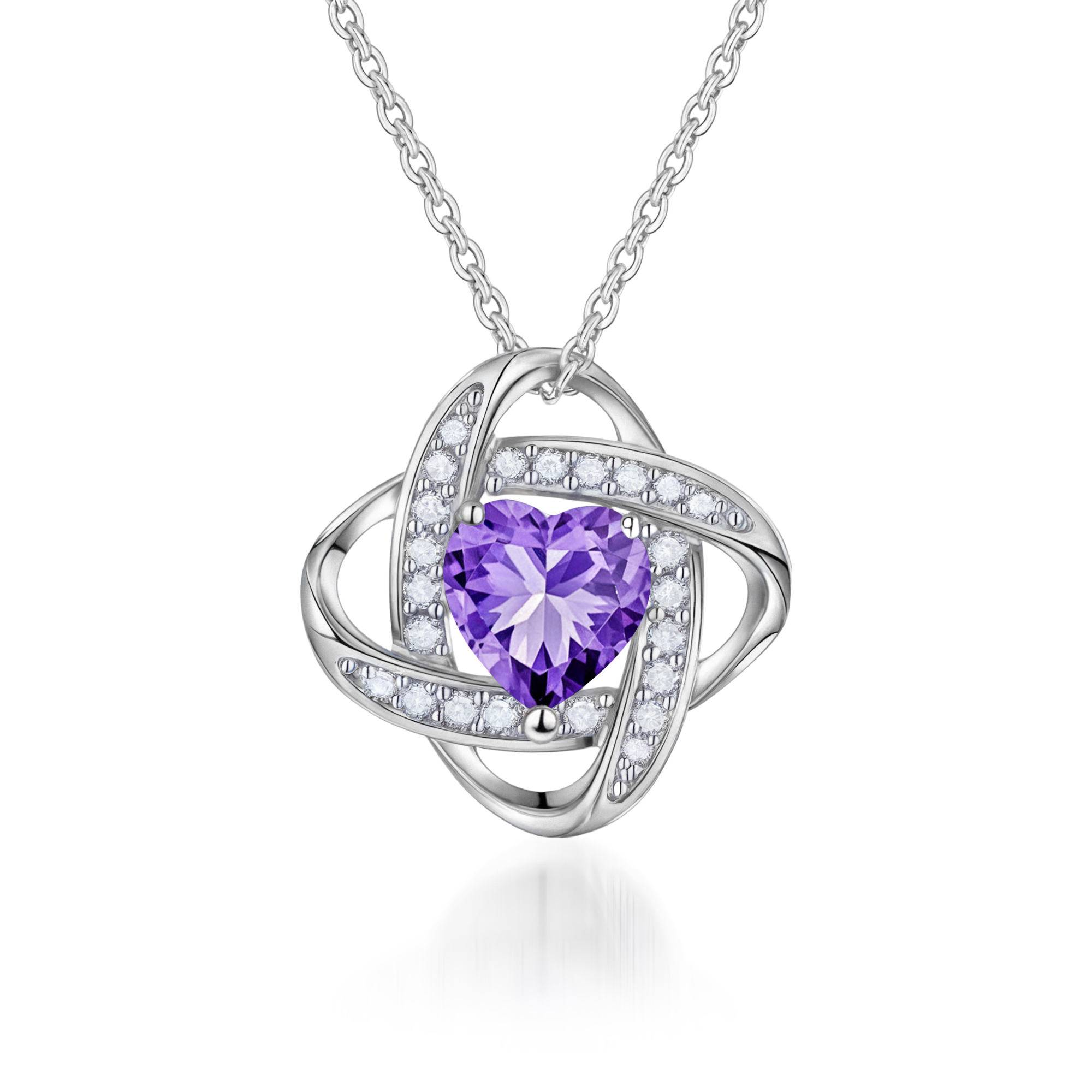 Collier Nœud d'Amour & Pierre de Naissance