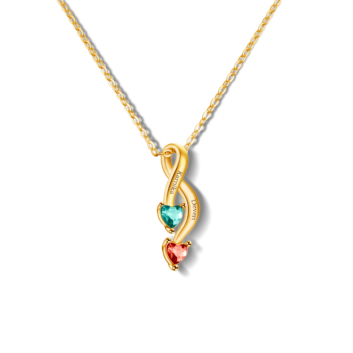 Collier Infini Personnalisé Pierres de Naissance - Acier Inoxydable