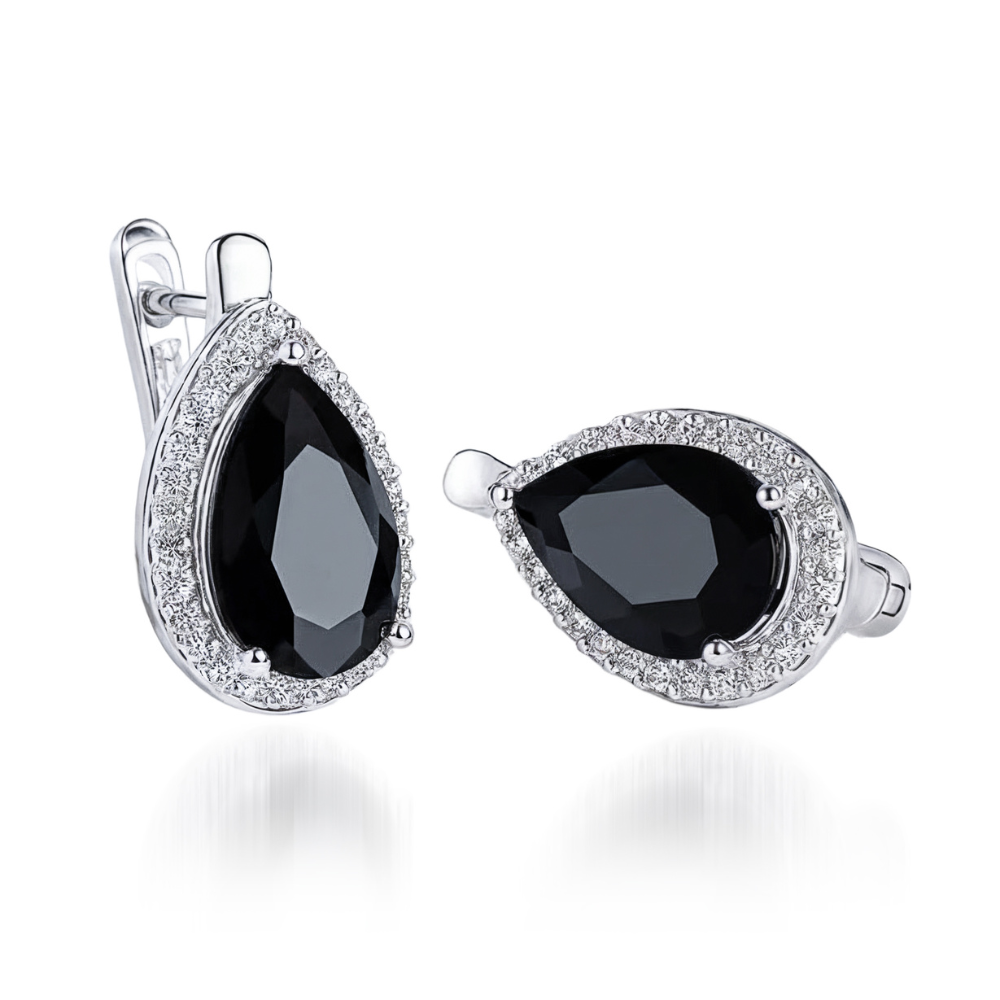 Boucles d'oreilles Onyx Goutte