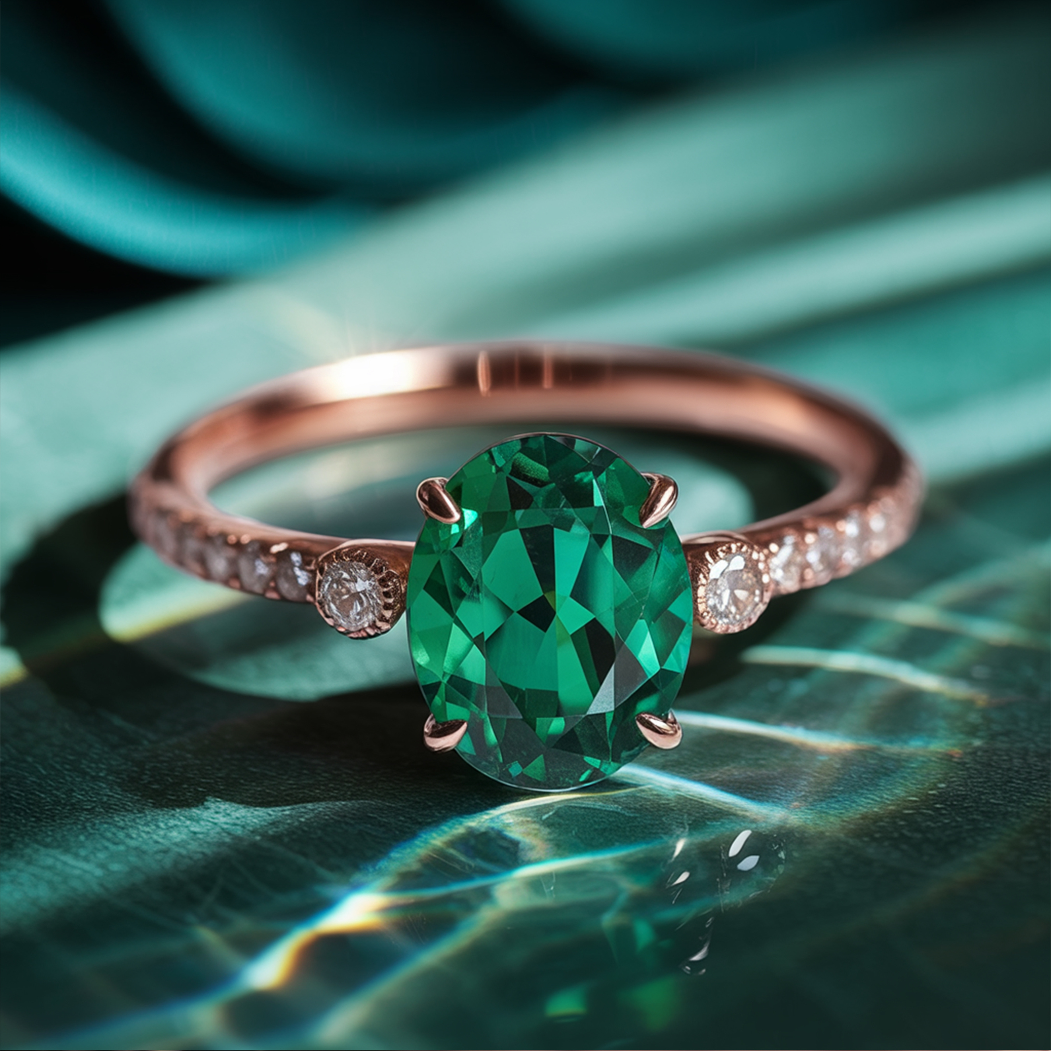 La Luna - Bague Moissanite Verte