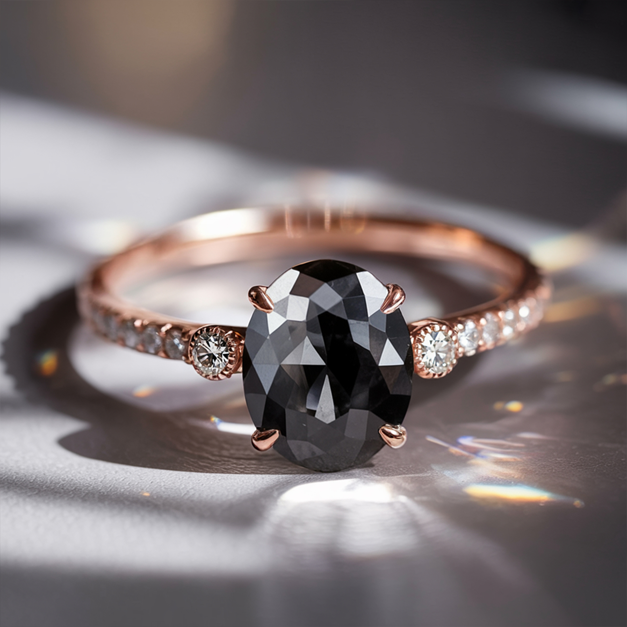 La Luna - Bague Moissanite Noire