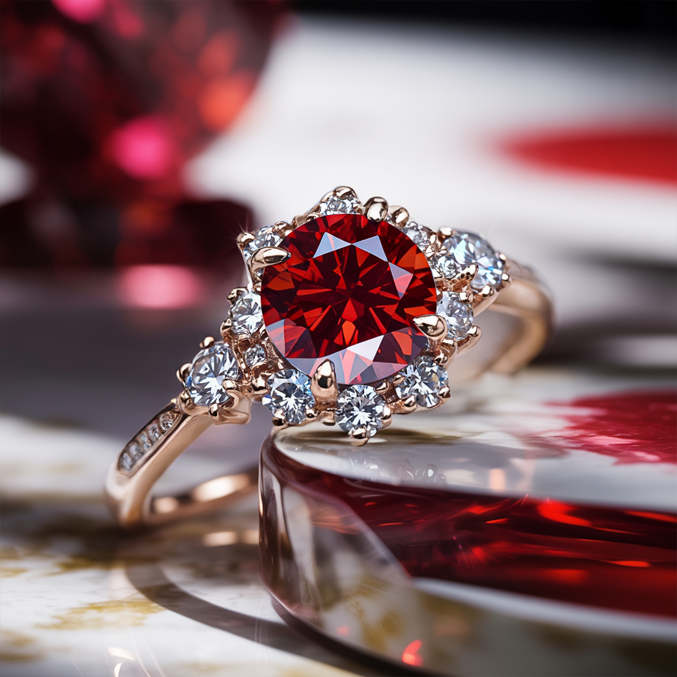 La Bague Bethany - Moissanite Rouge