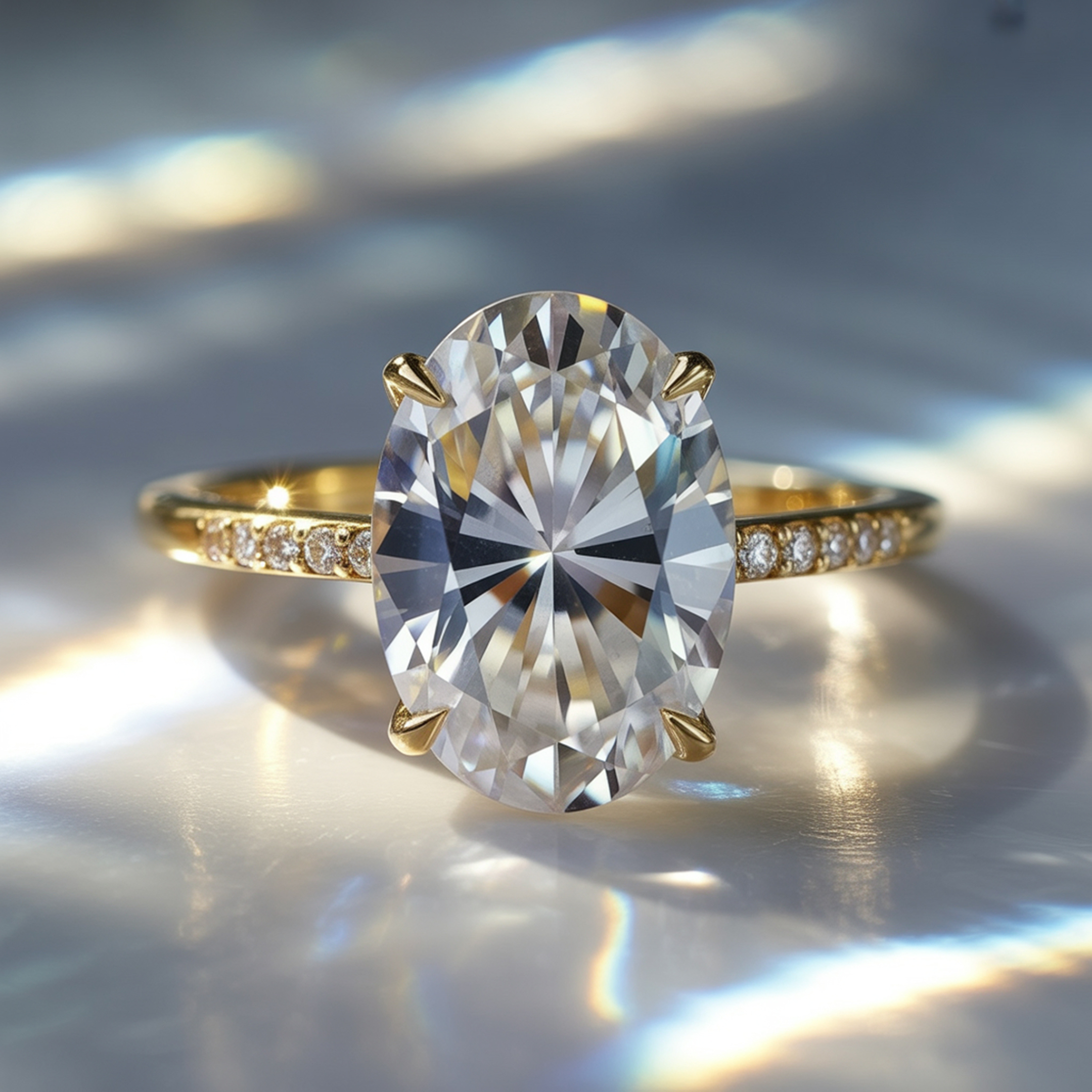 La bague Opale 3CT Moissanite