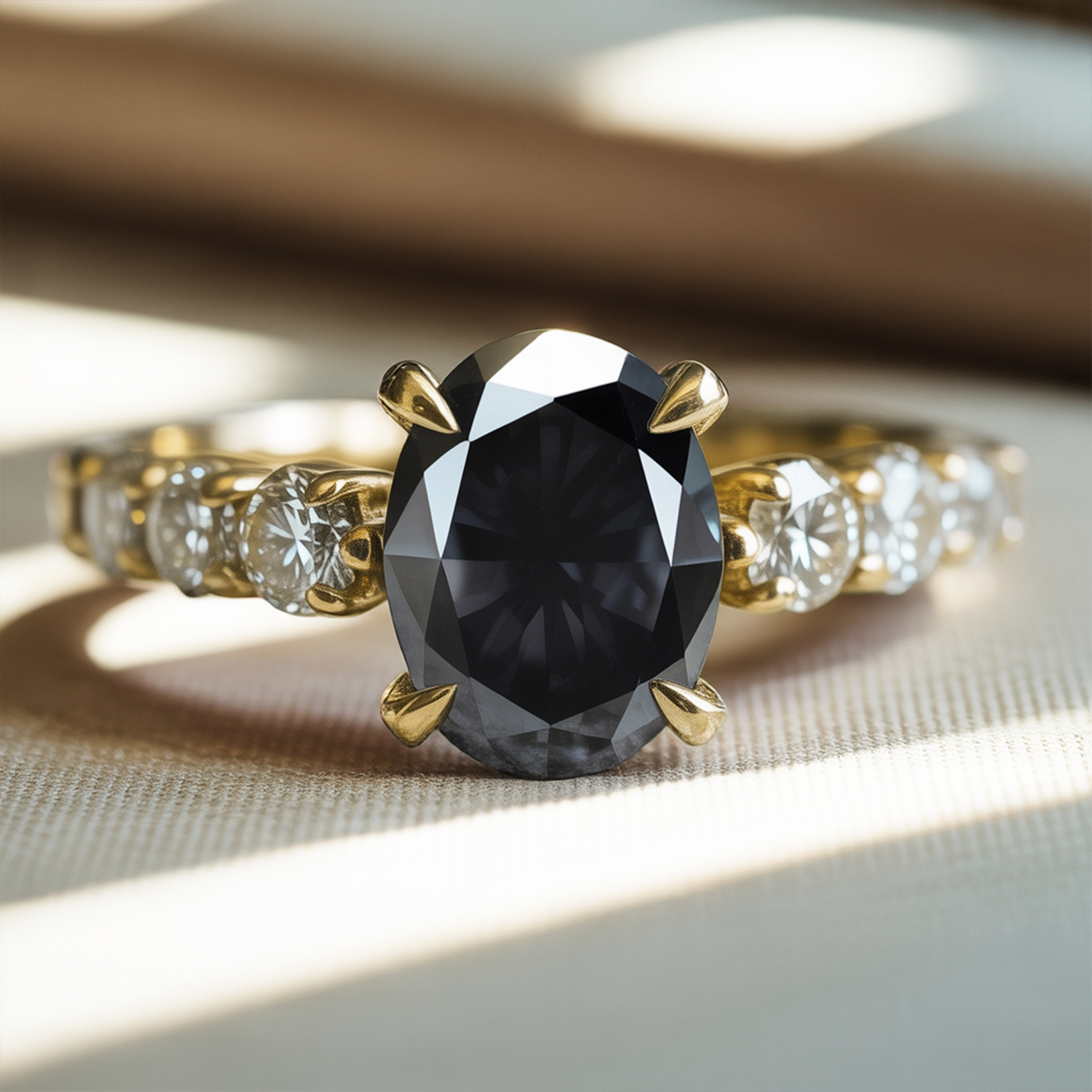 La Célestine - Bague Moissanite Noire