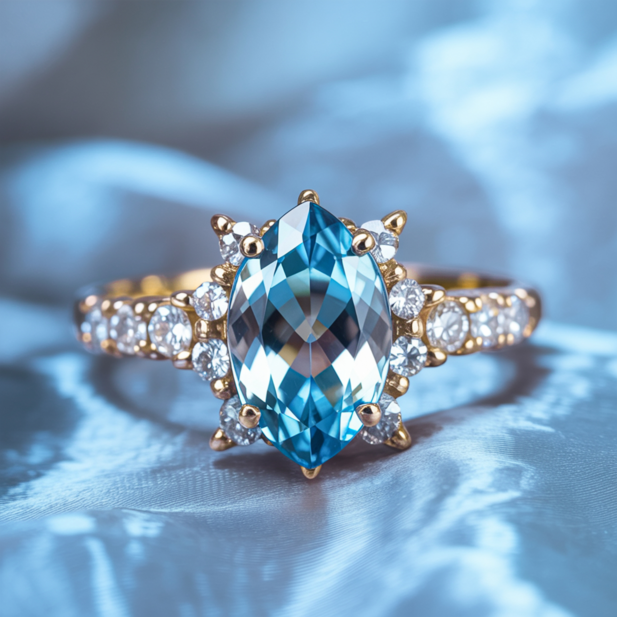 The Caterina Marquise Cut Moissanite Ring