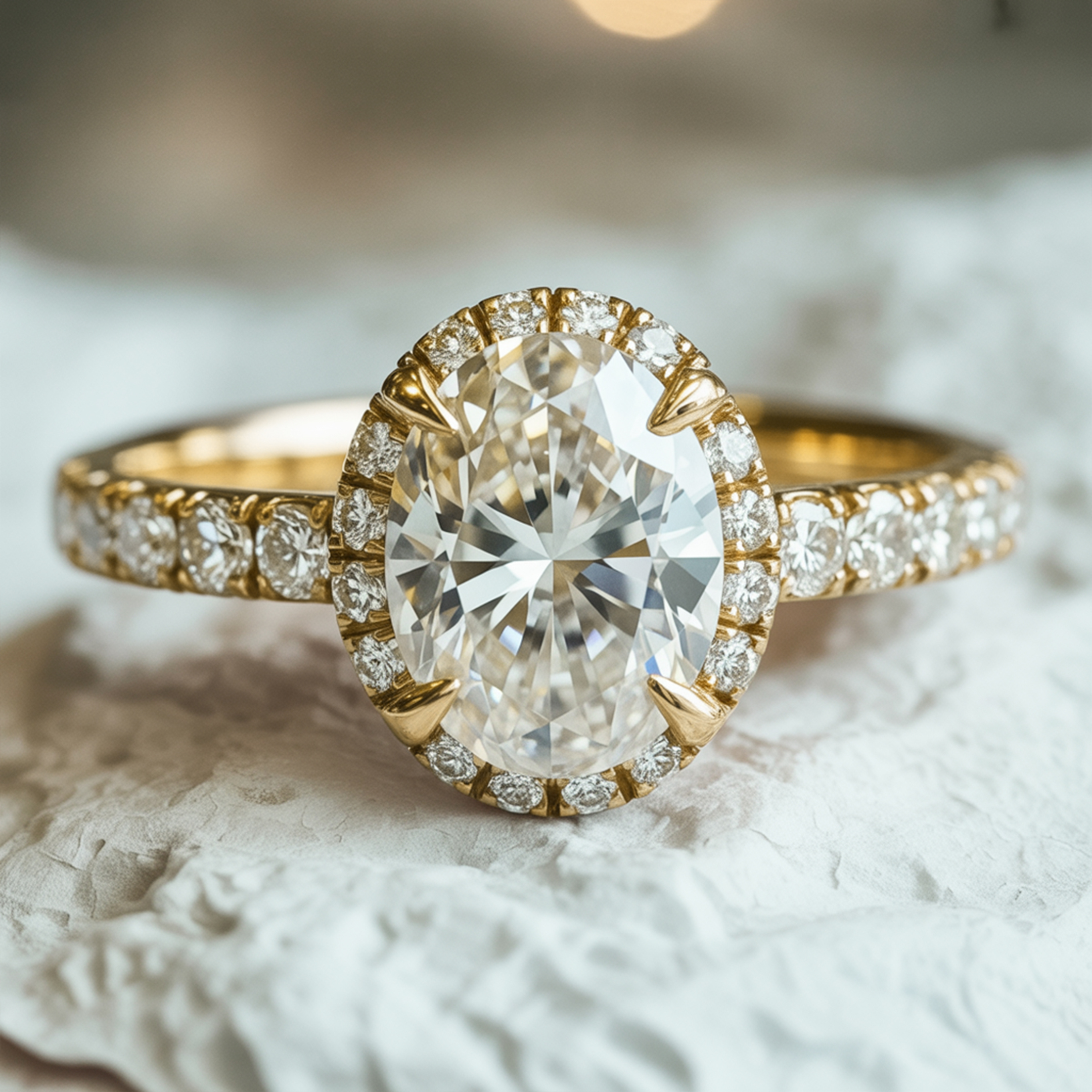 La Célestine - Bague Halo Moissanite