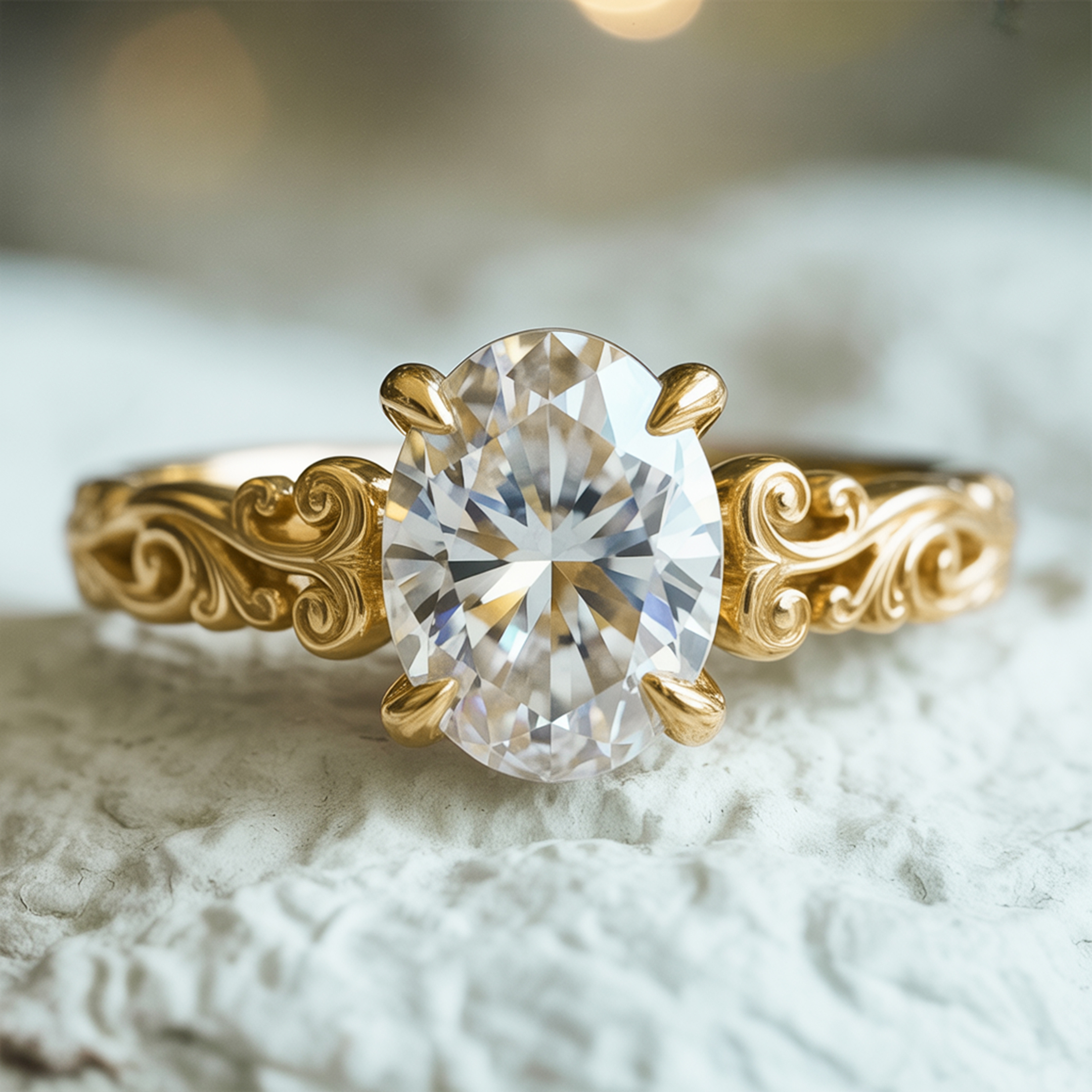 La Célestine - Bague Moissanite Vintage