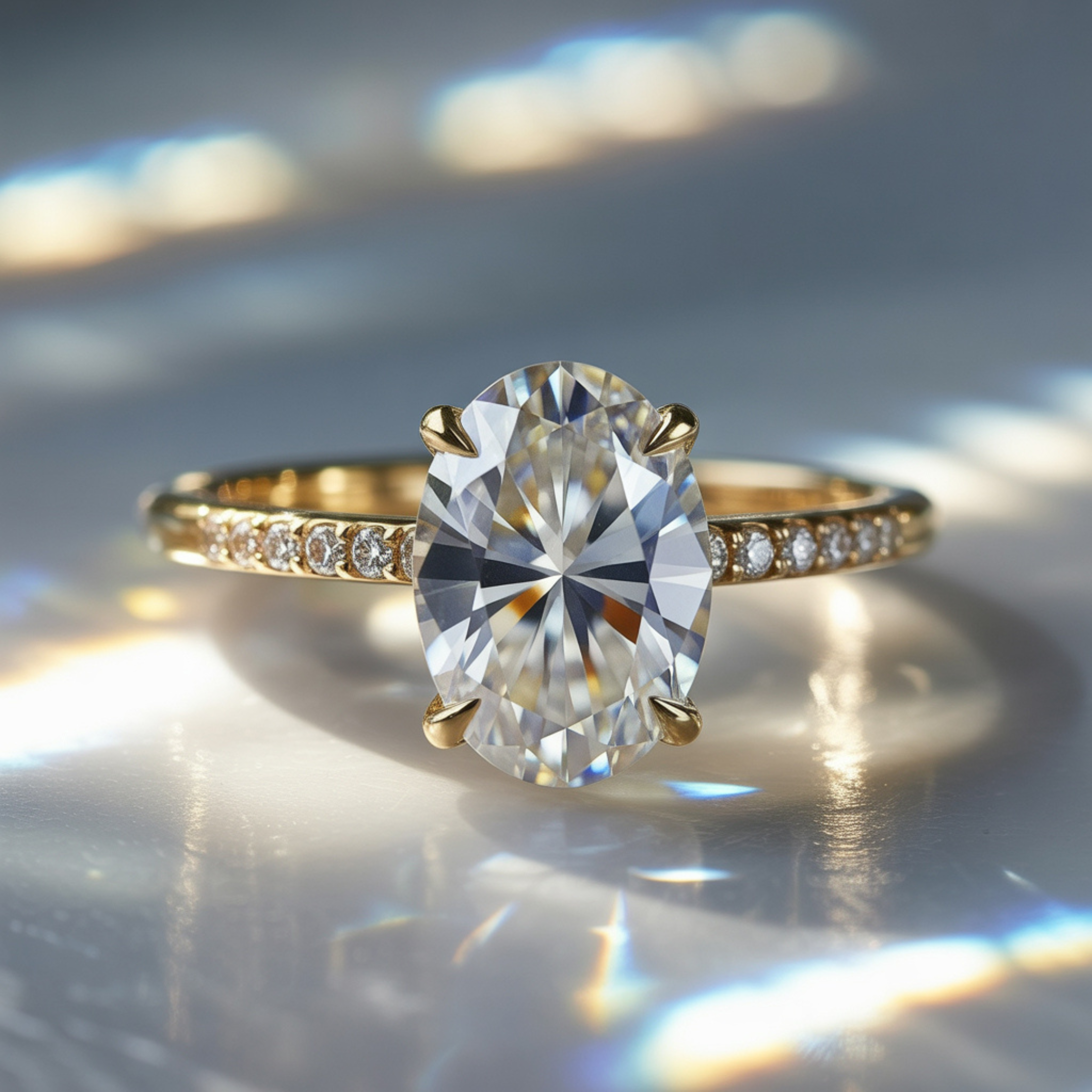 La bague Opaline, Moissanite 1CT