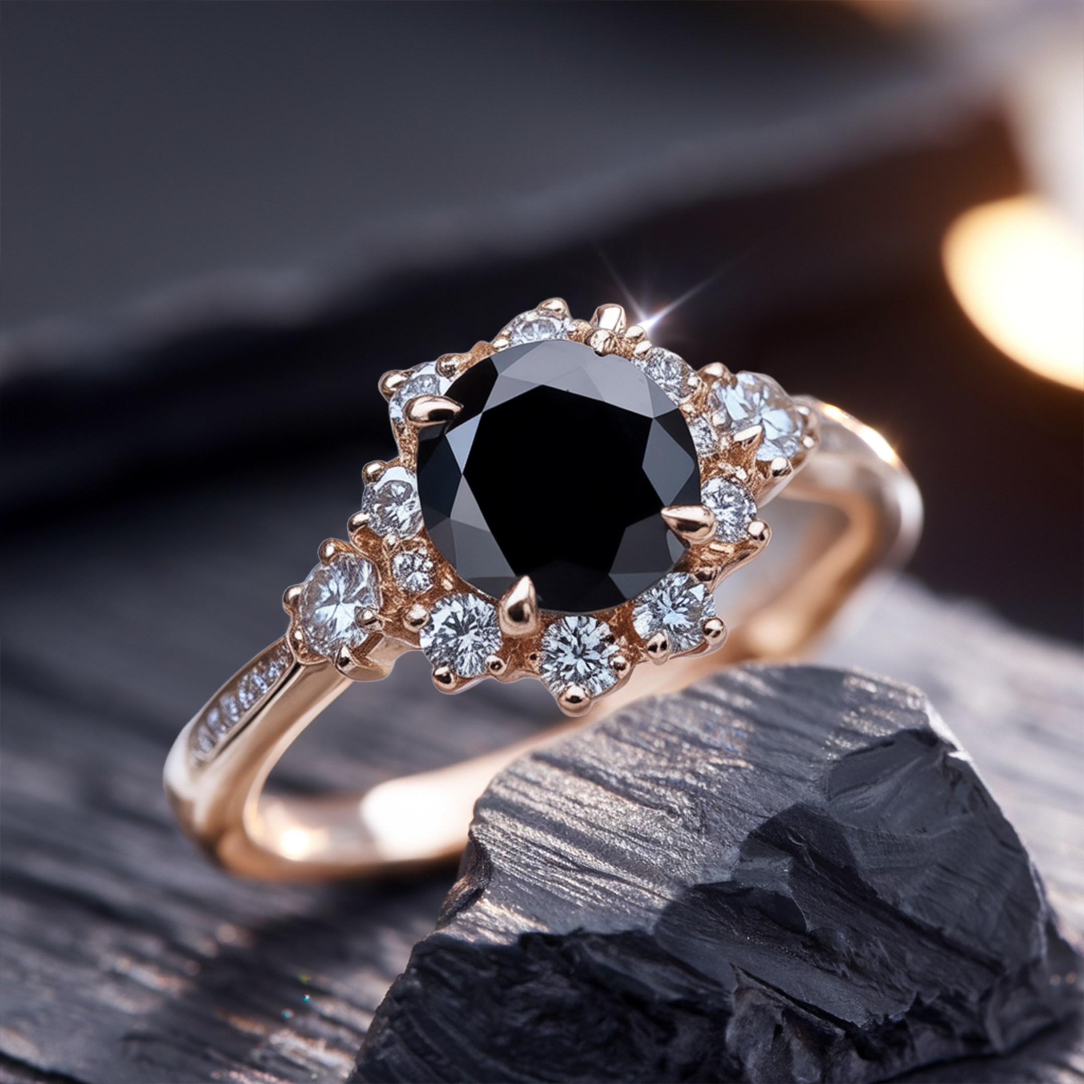 La Bague Bethany - Moissanite Noire