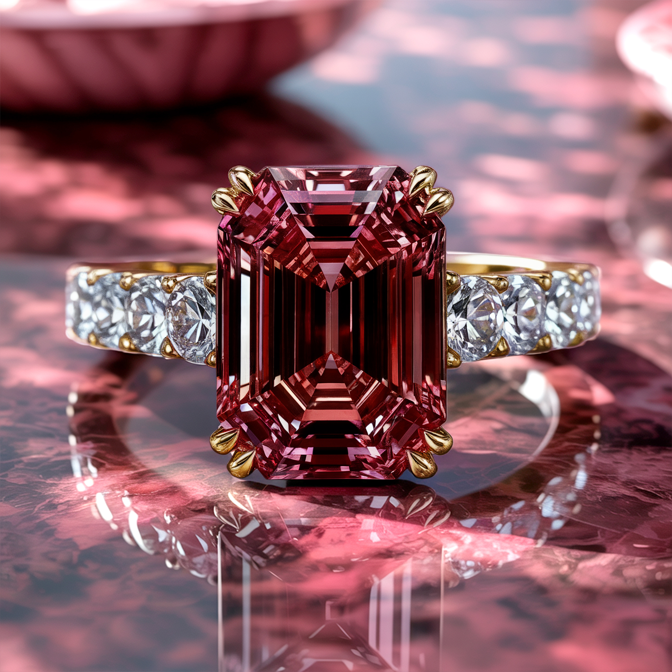 La Bague Camilla - Moissanite Rouge