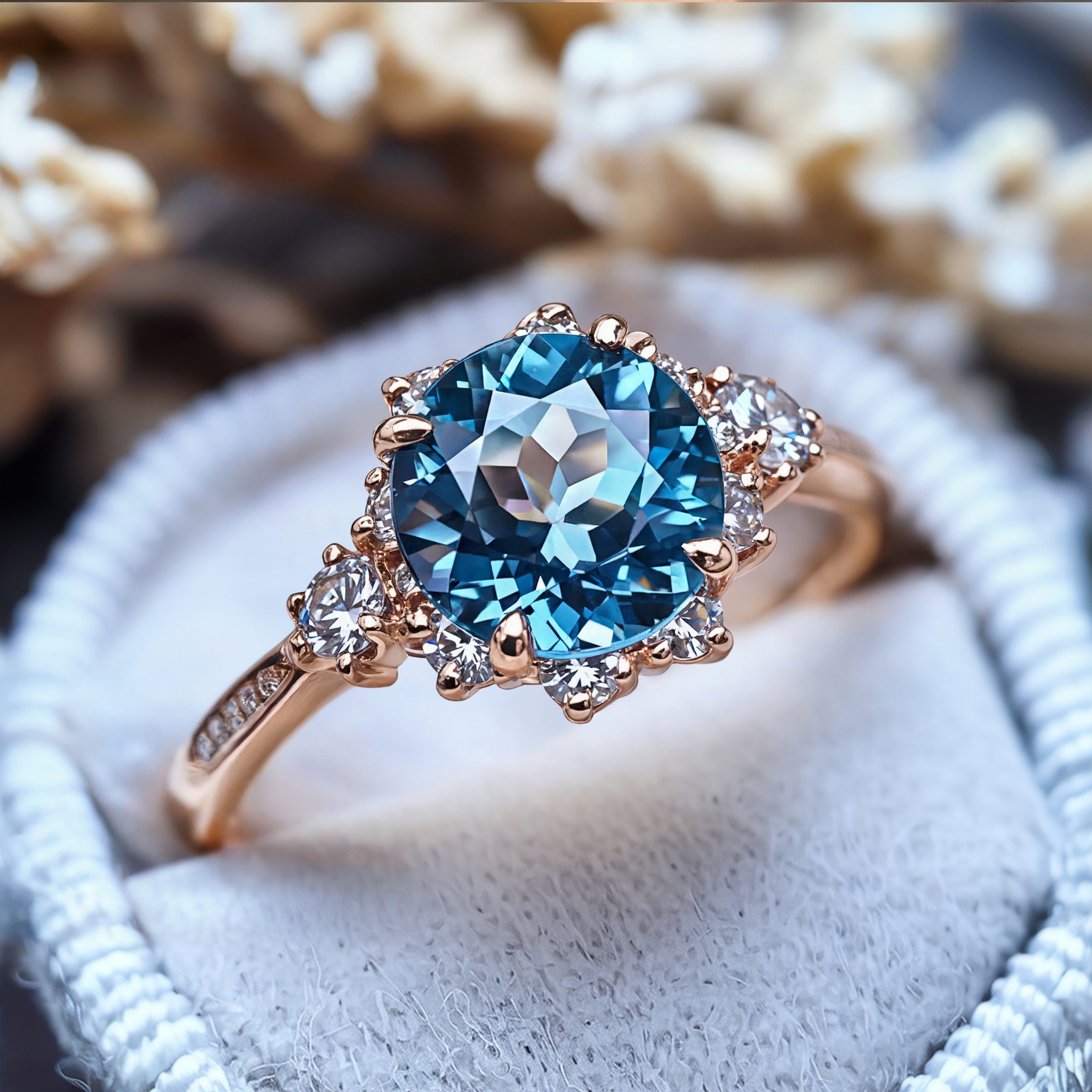 La bague Bethany, moissanite bleue 5CT