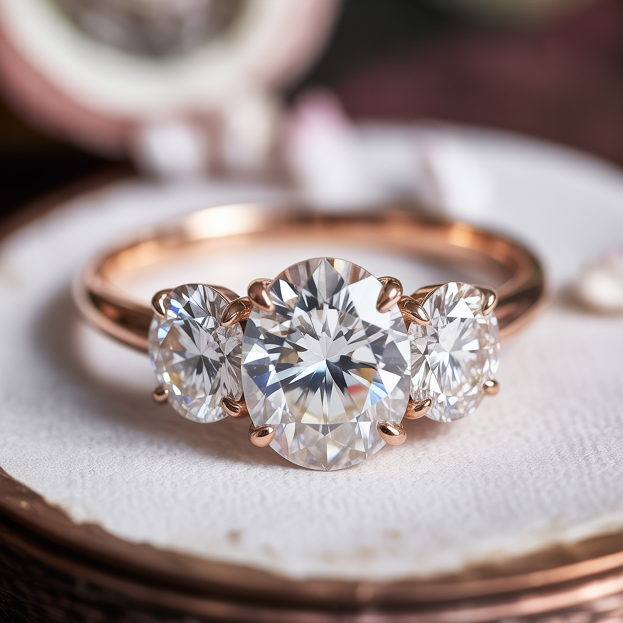 La Luna - Bague Moissanite Trois Pierres