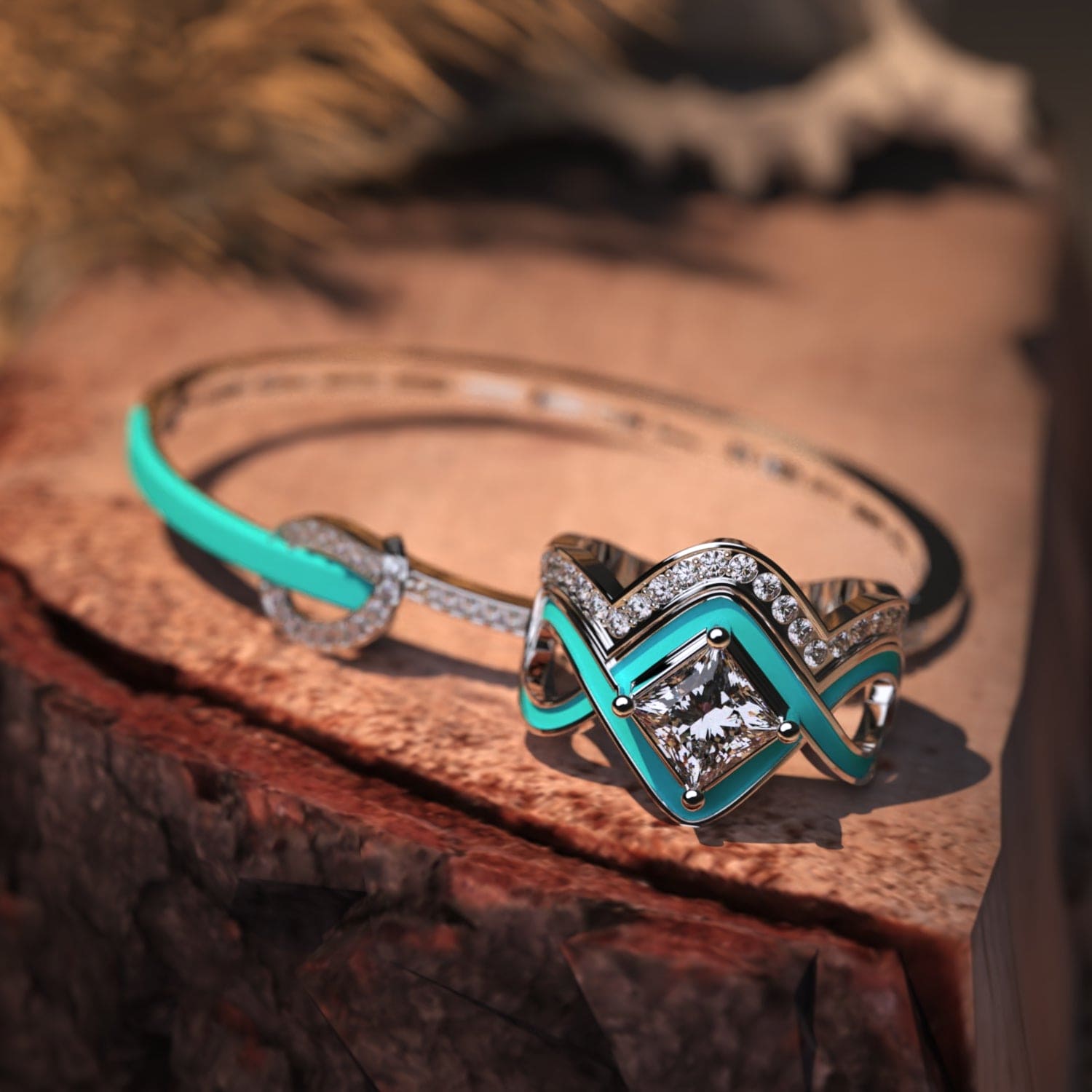 The Ocean Wave: Ensemble Bague & Bracelet 2 Pièces - Argent Sterling S925