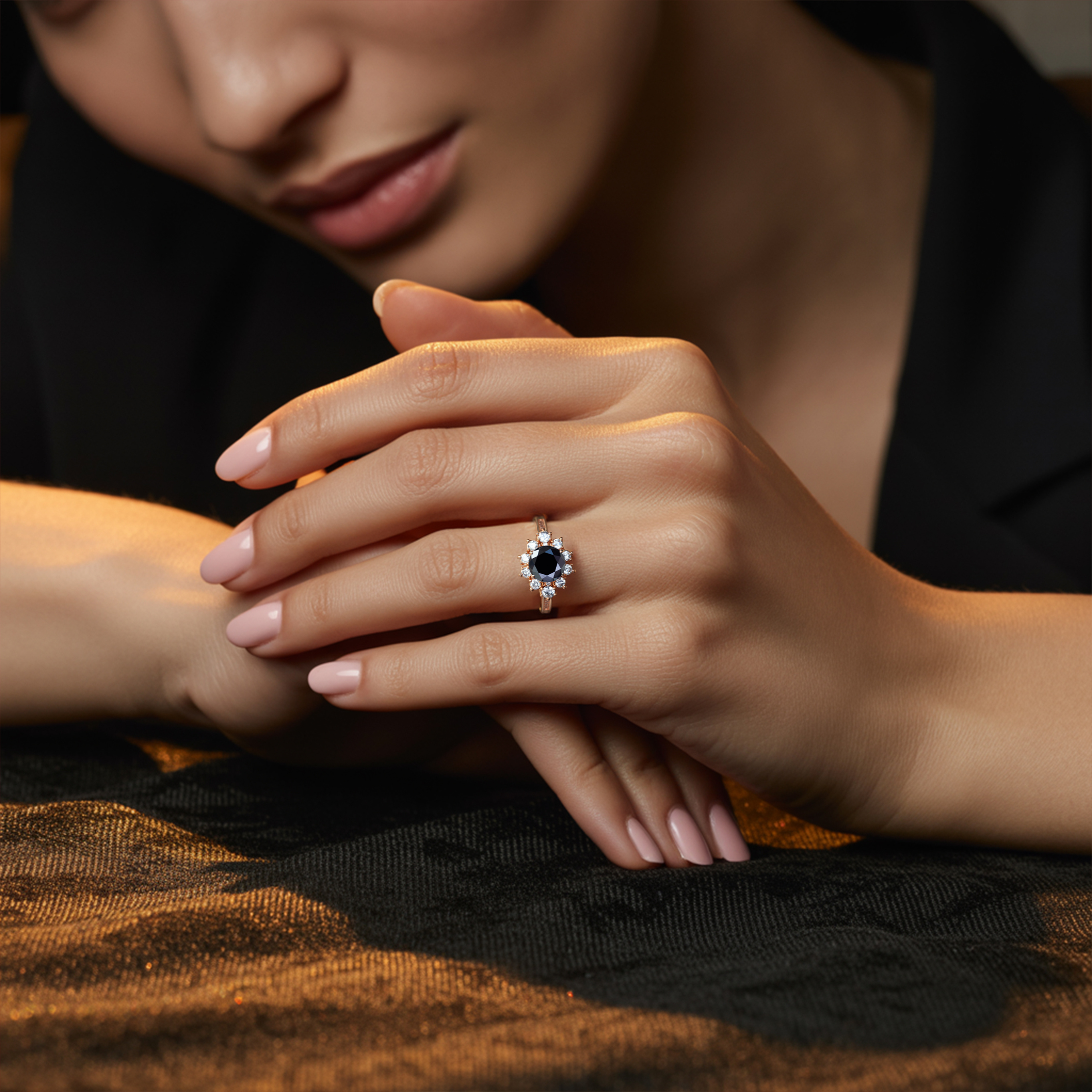 The Bethany - Black Moissanite Ring