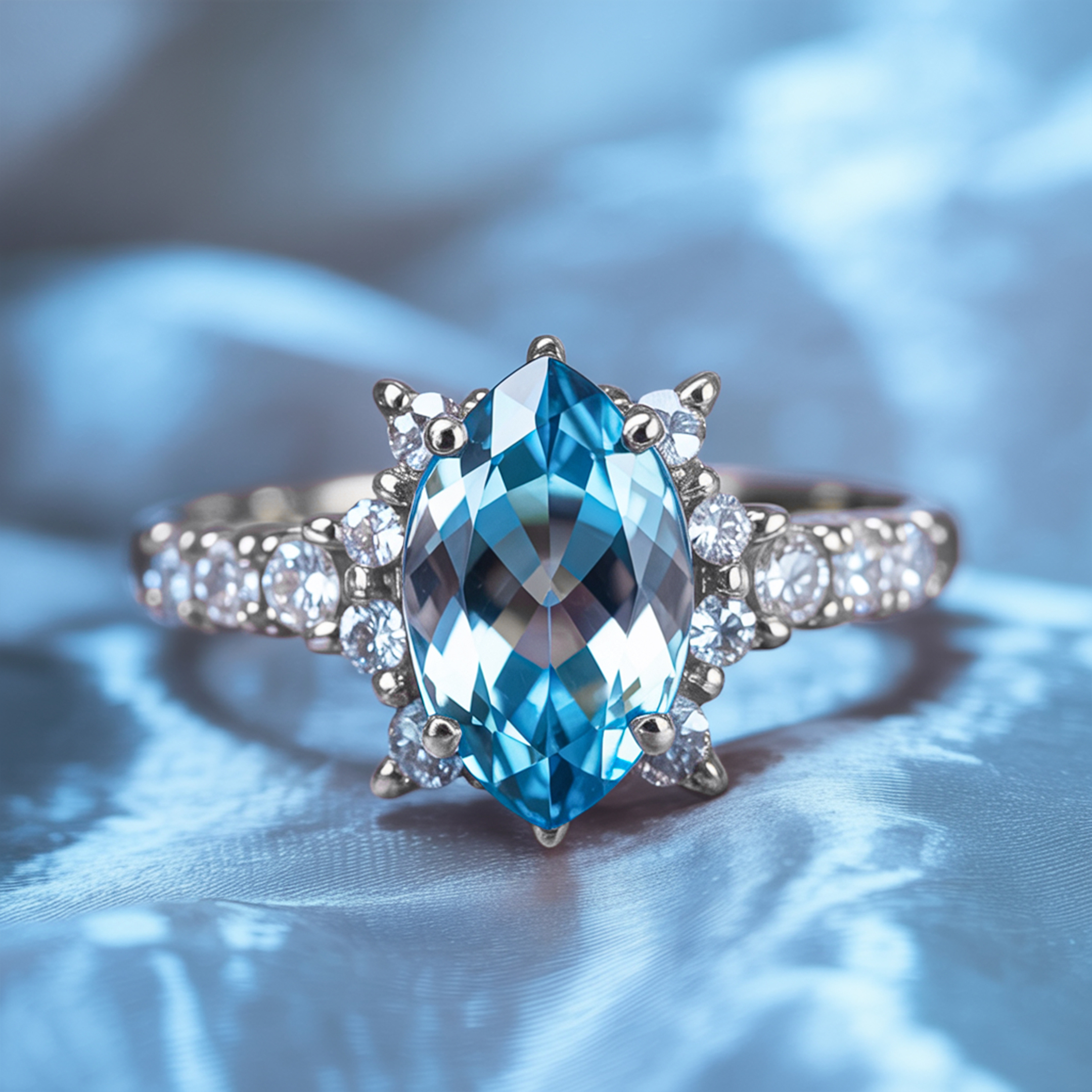 The Caterina Marquise Cut Moissanite Ring