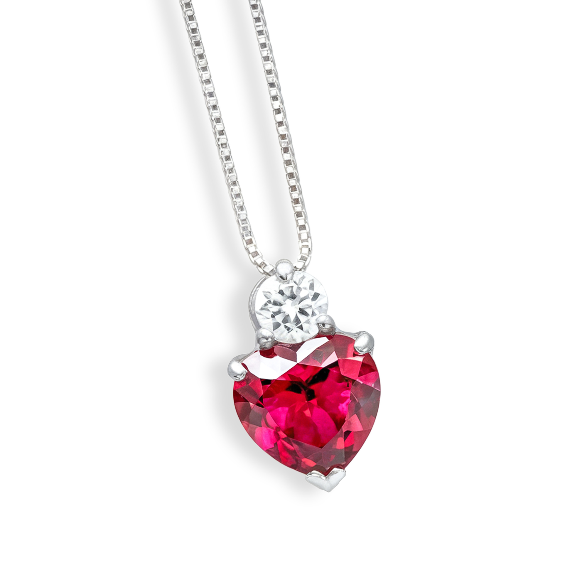 Collier Diamant Coeur Rouge Sérénité