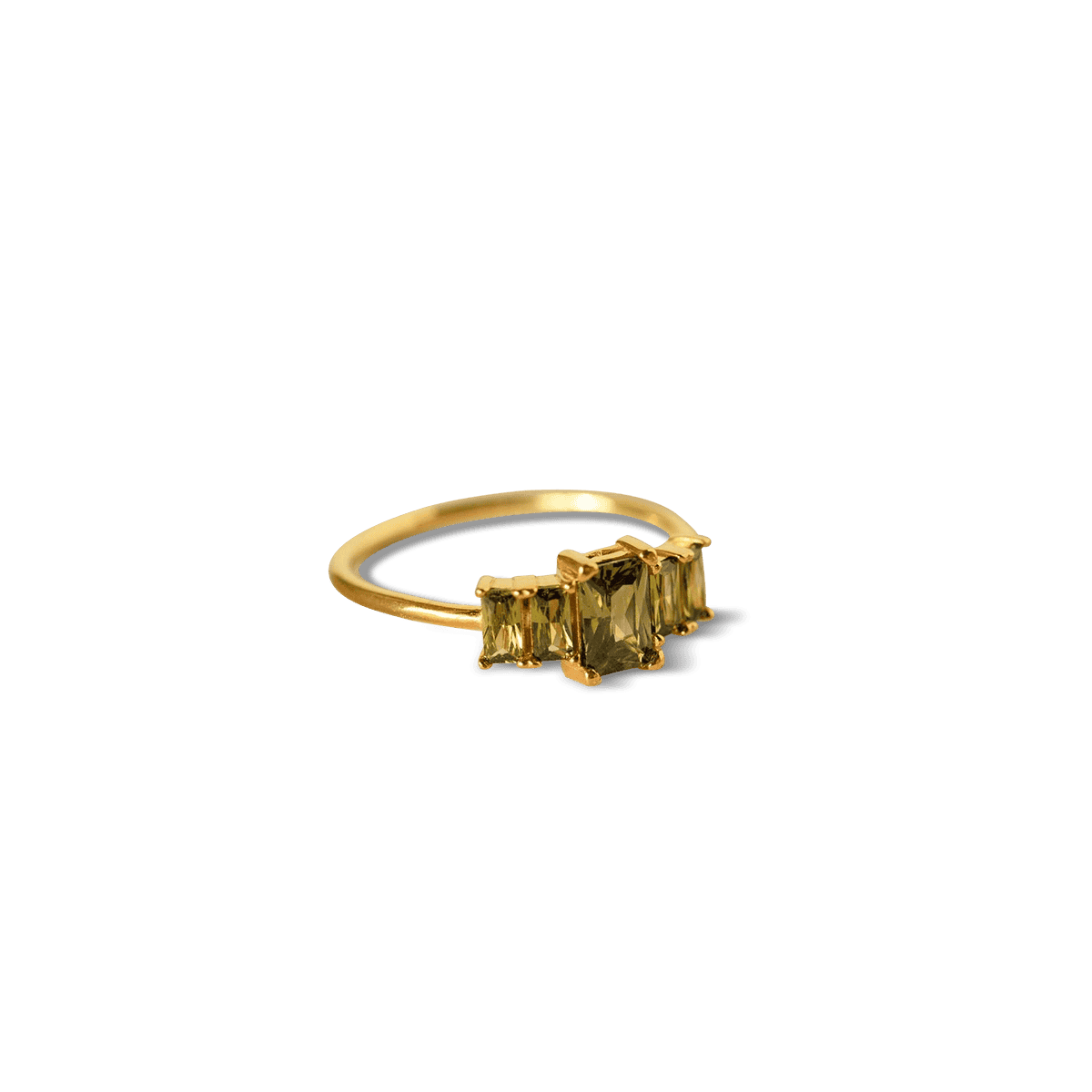 Bague personnalisée avec pierre de naissance taille émeraude - Acier inoxydable