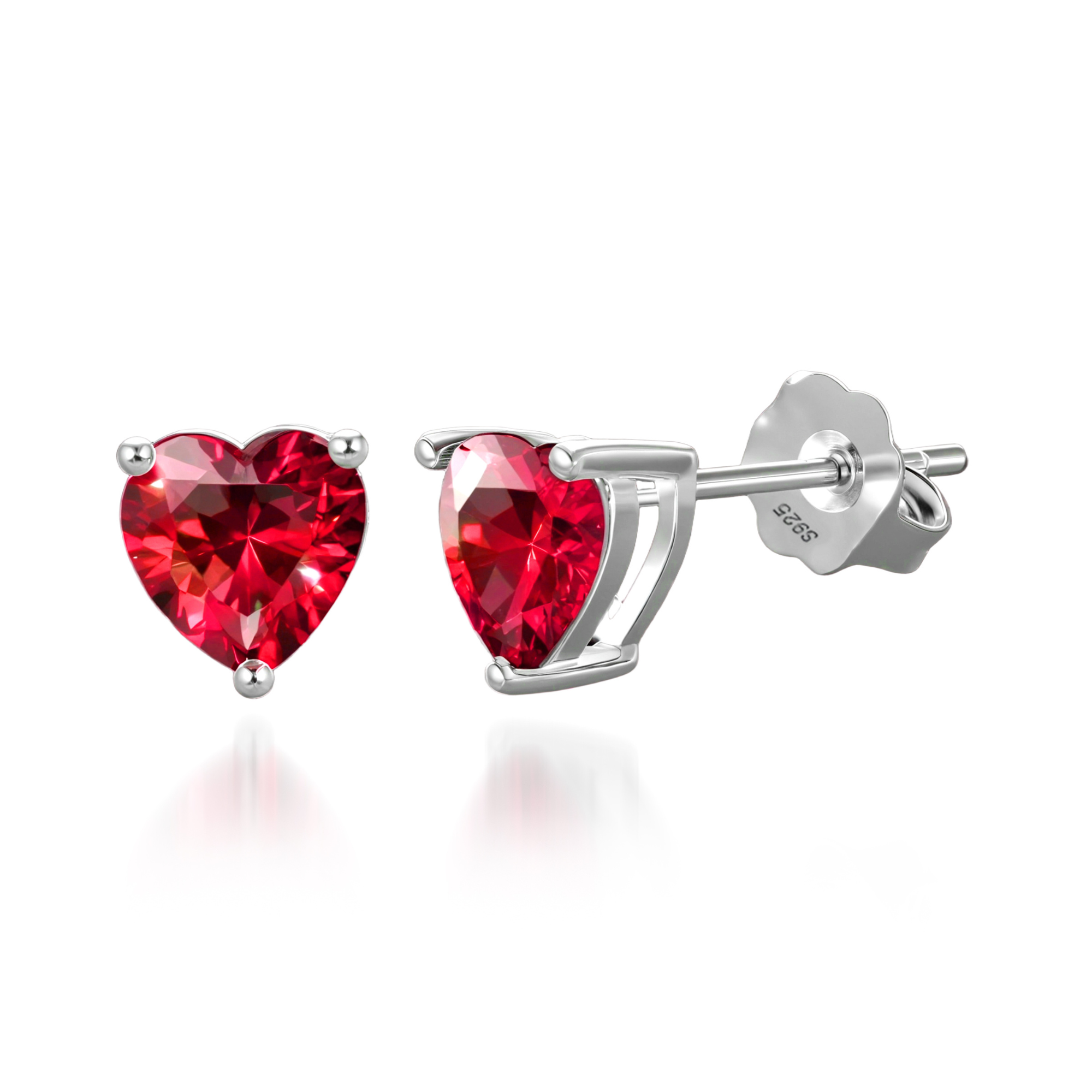 Boucles d'oreilles cœur rouge opulent
