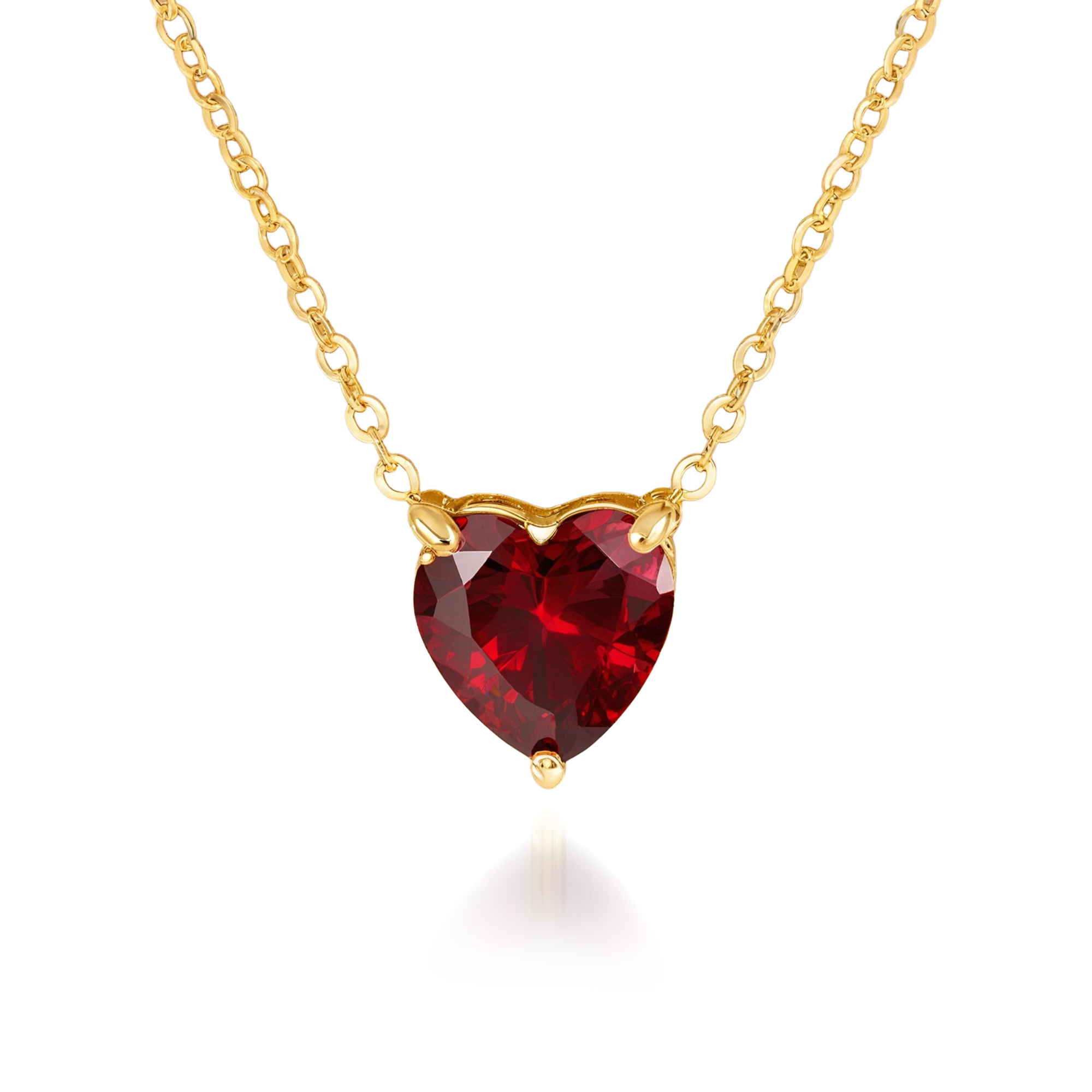 Collier Cœur Diamant Rouge Royal