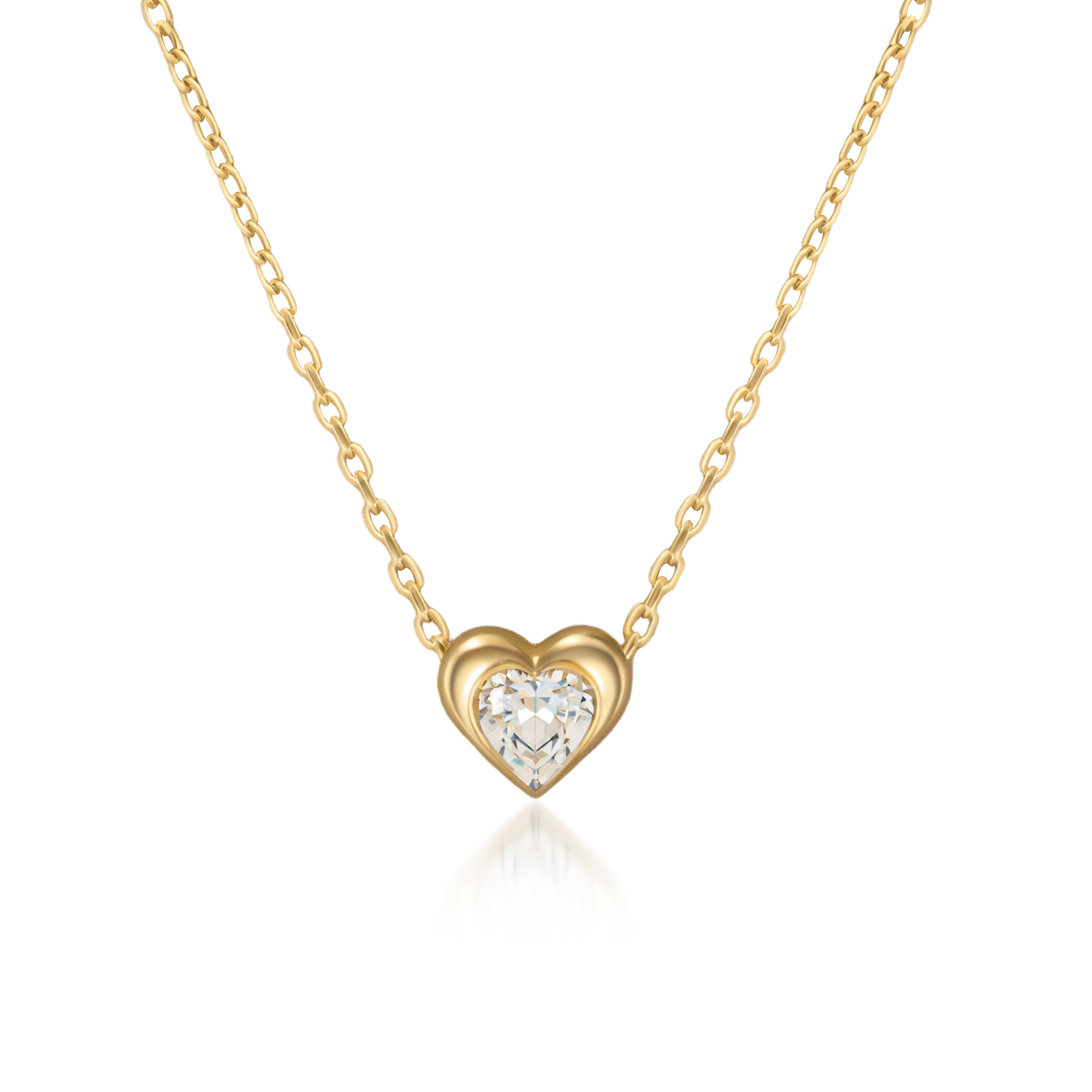 Mignon Collier Coeur Diamant Taillé