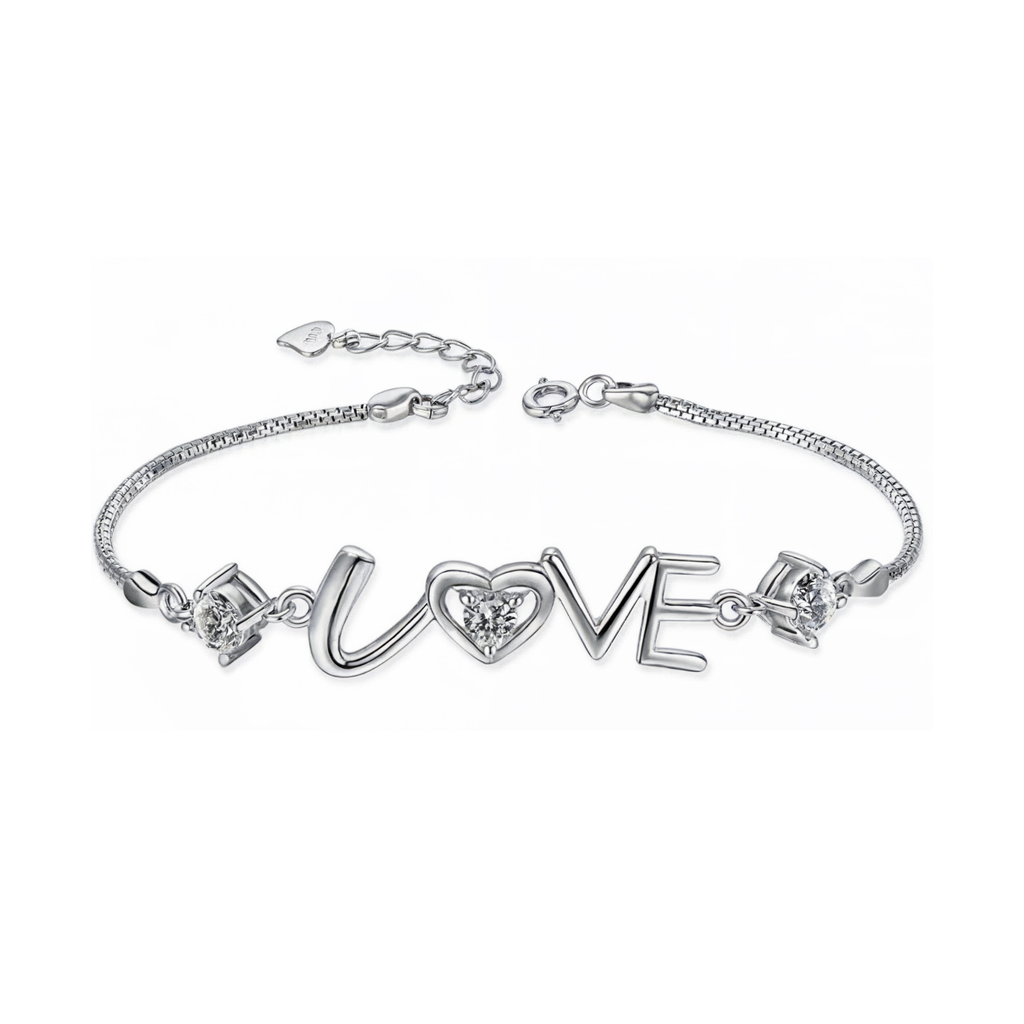 Bracelet d'amour avec délicats diamants violets