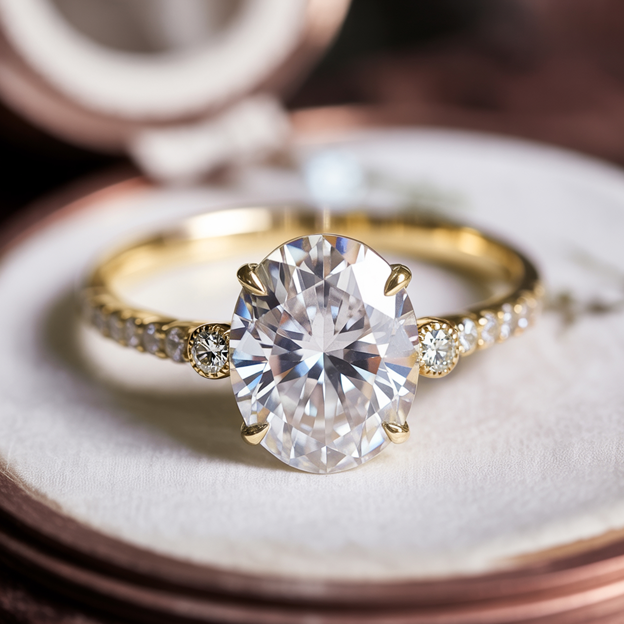 The Luna 4CT Moissanite Ring