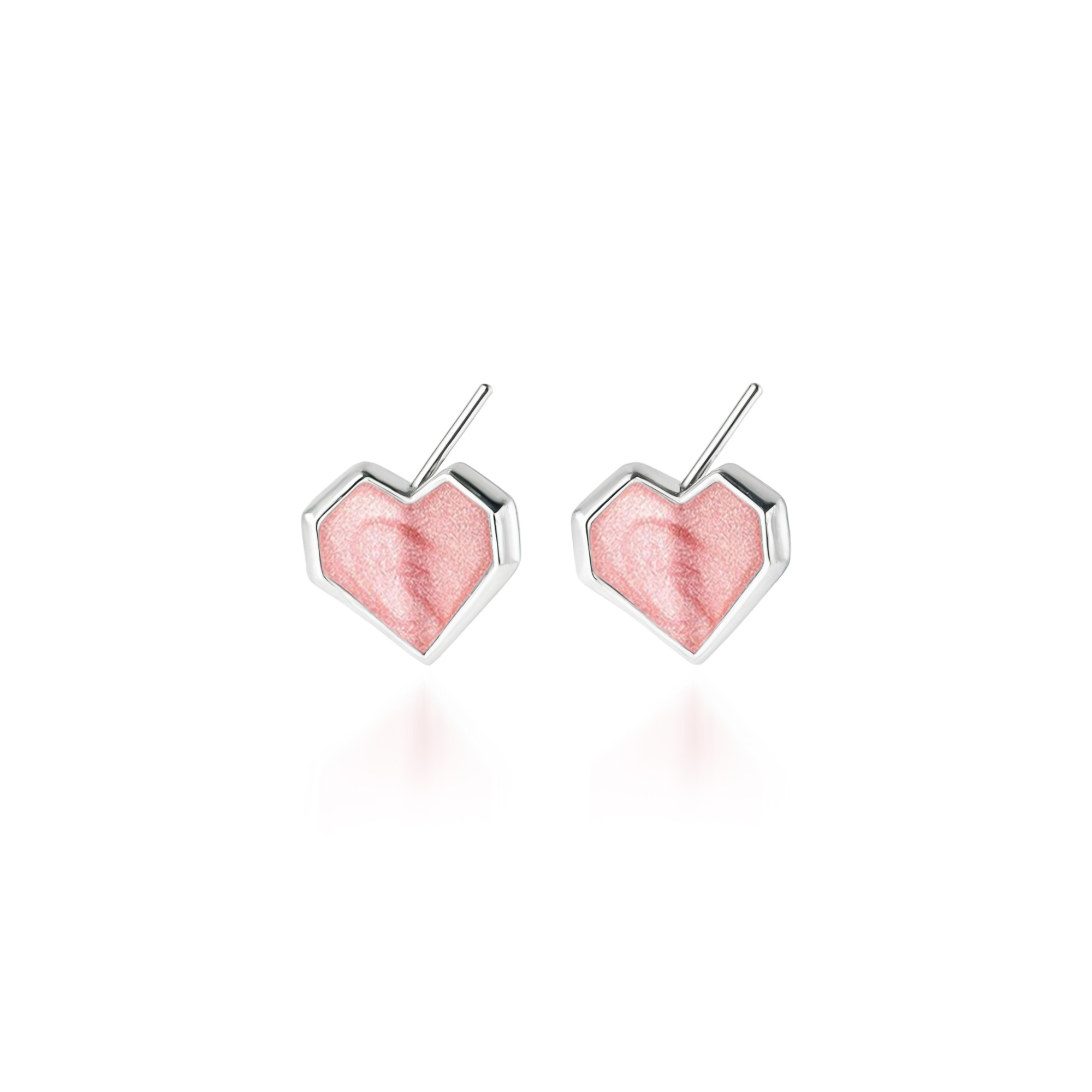 Boucles d'oreilles mini cœur rose