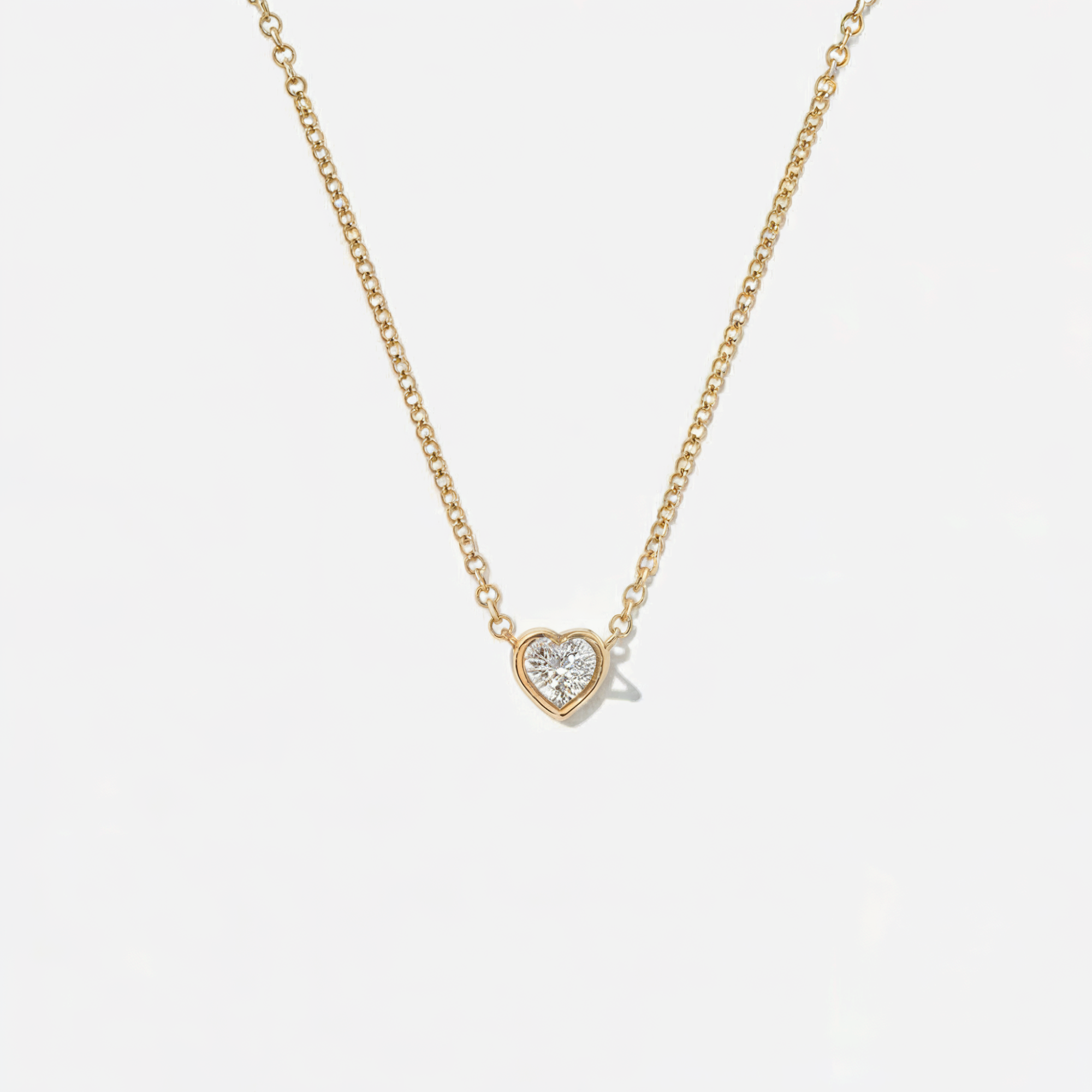 Collier Mini Cœur Solitaire Bélière