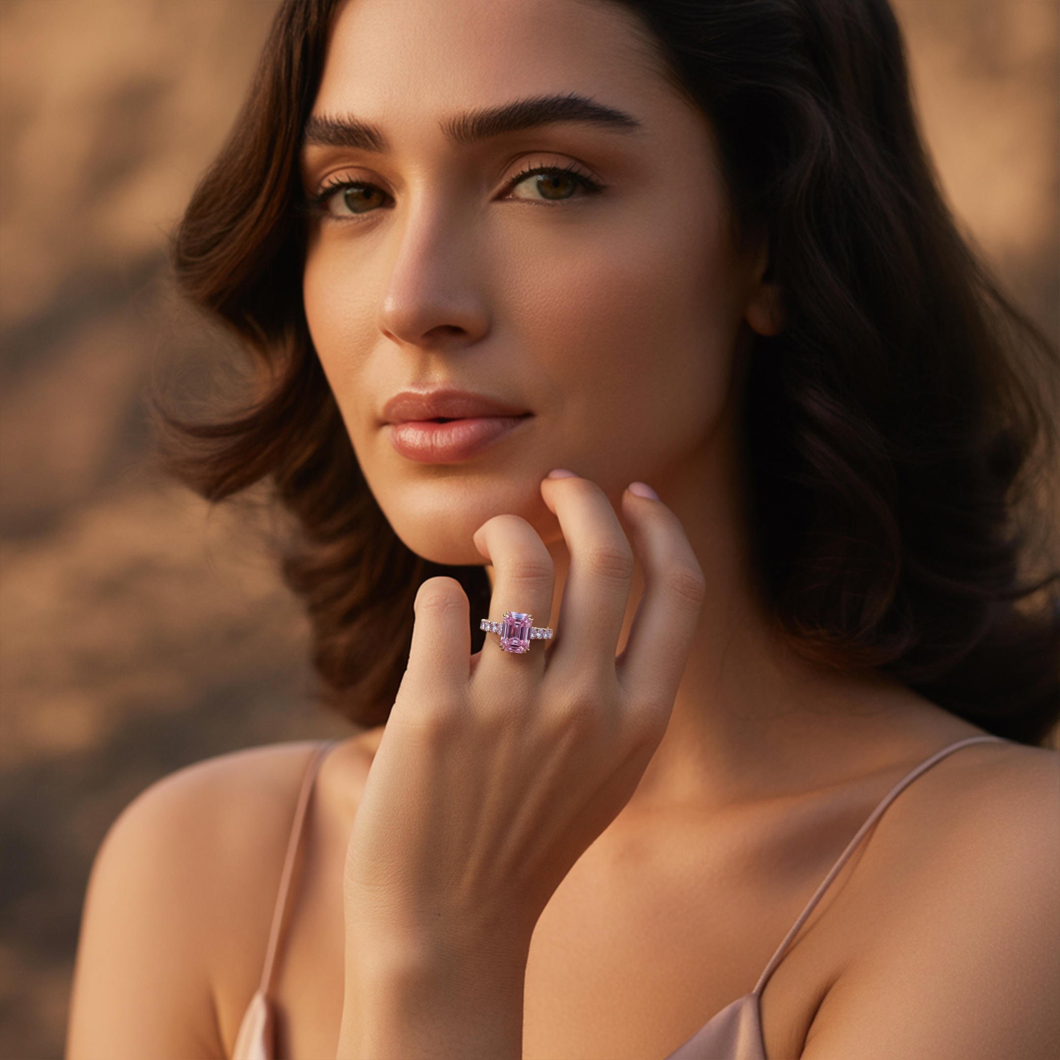 The Camilla 2CT Pink Moissanite Ring