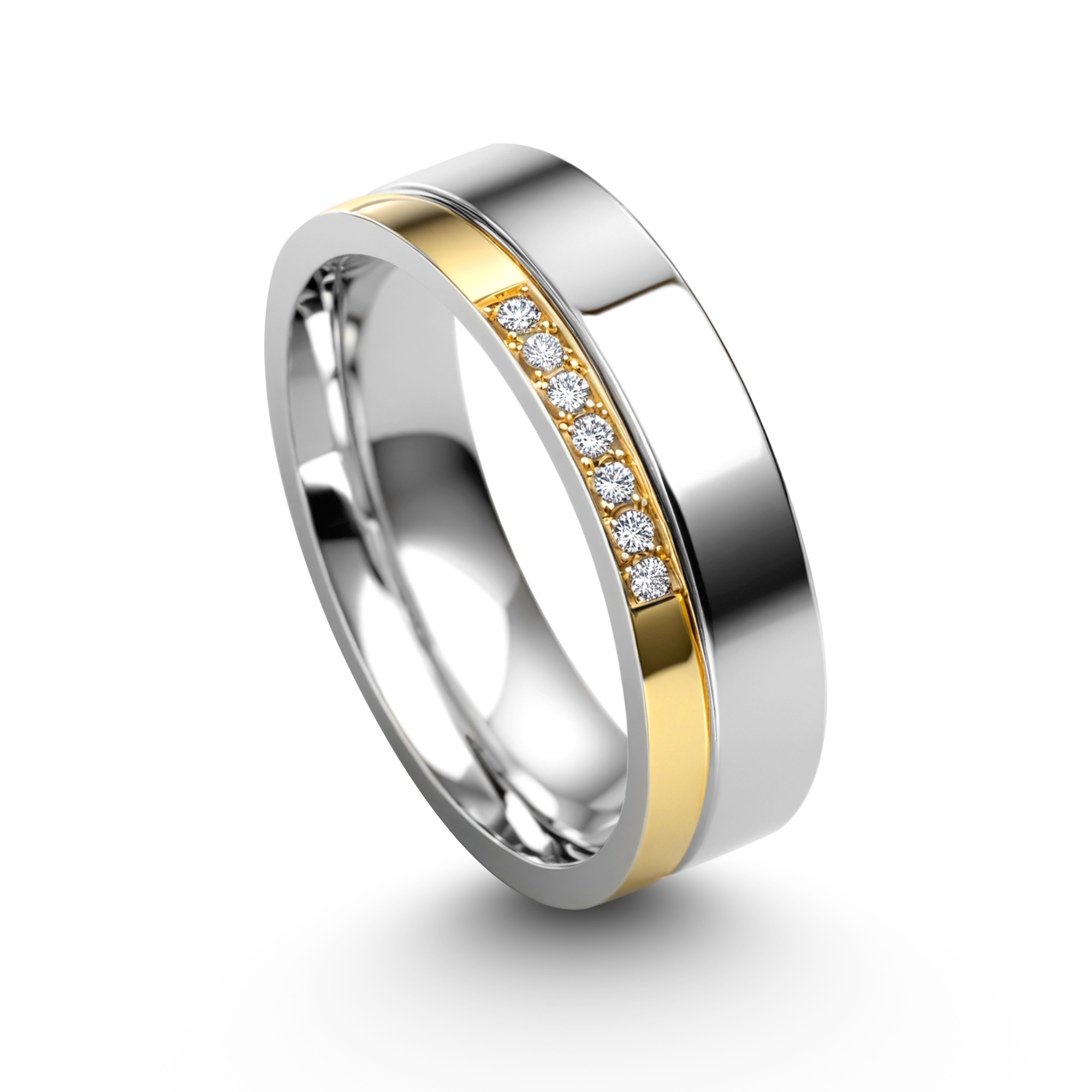 Bague Homme Diamants Sertis Rail