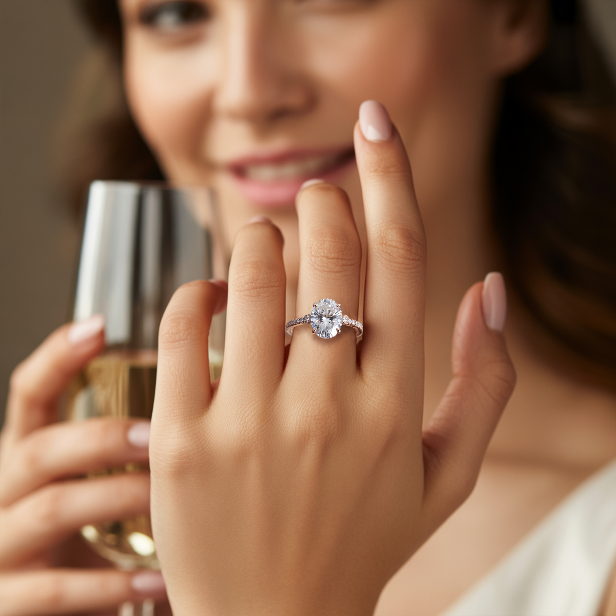 The Luna 4CT Moissanite Ring