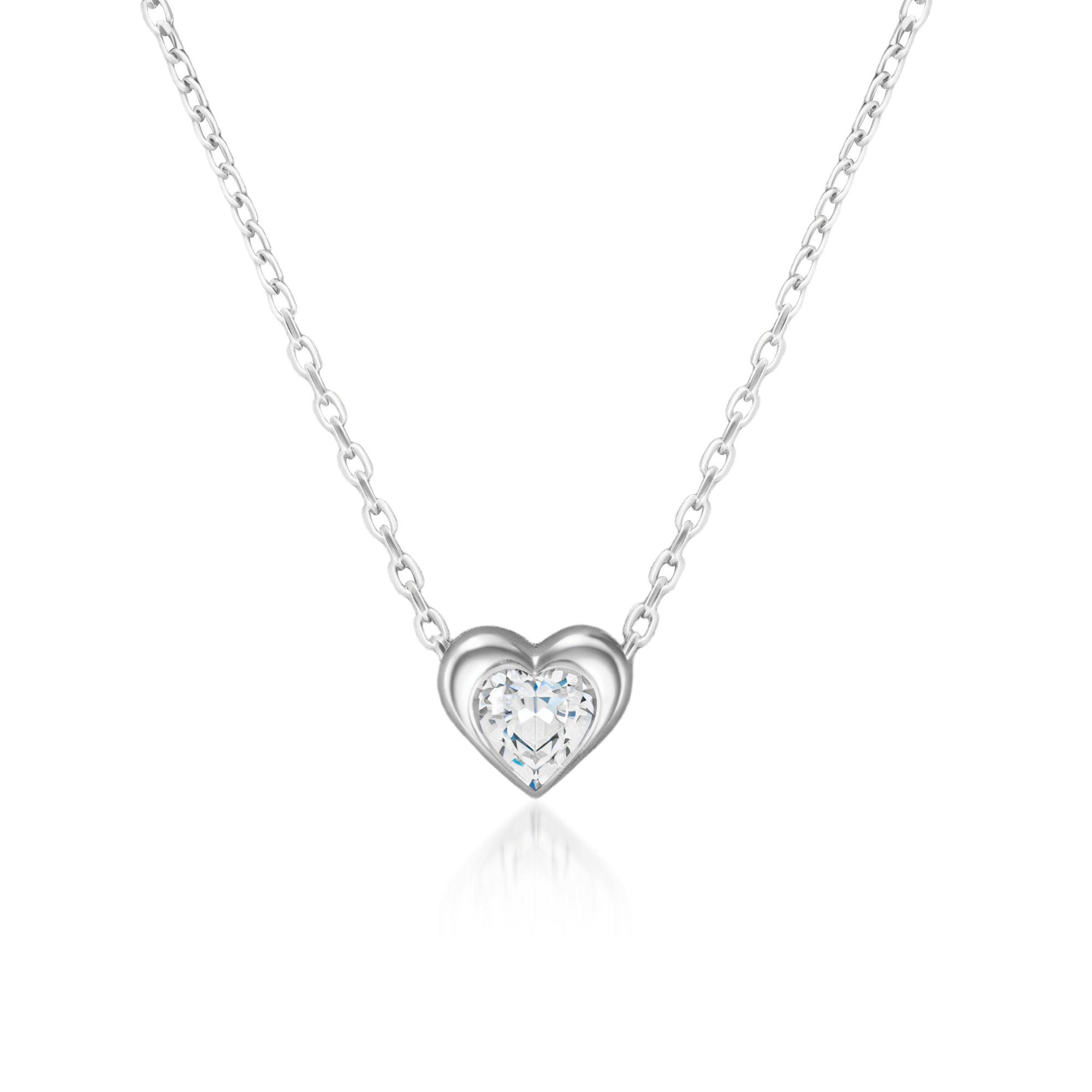 Mignon Collier Coeur Diamant Taillé