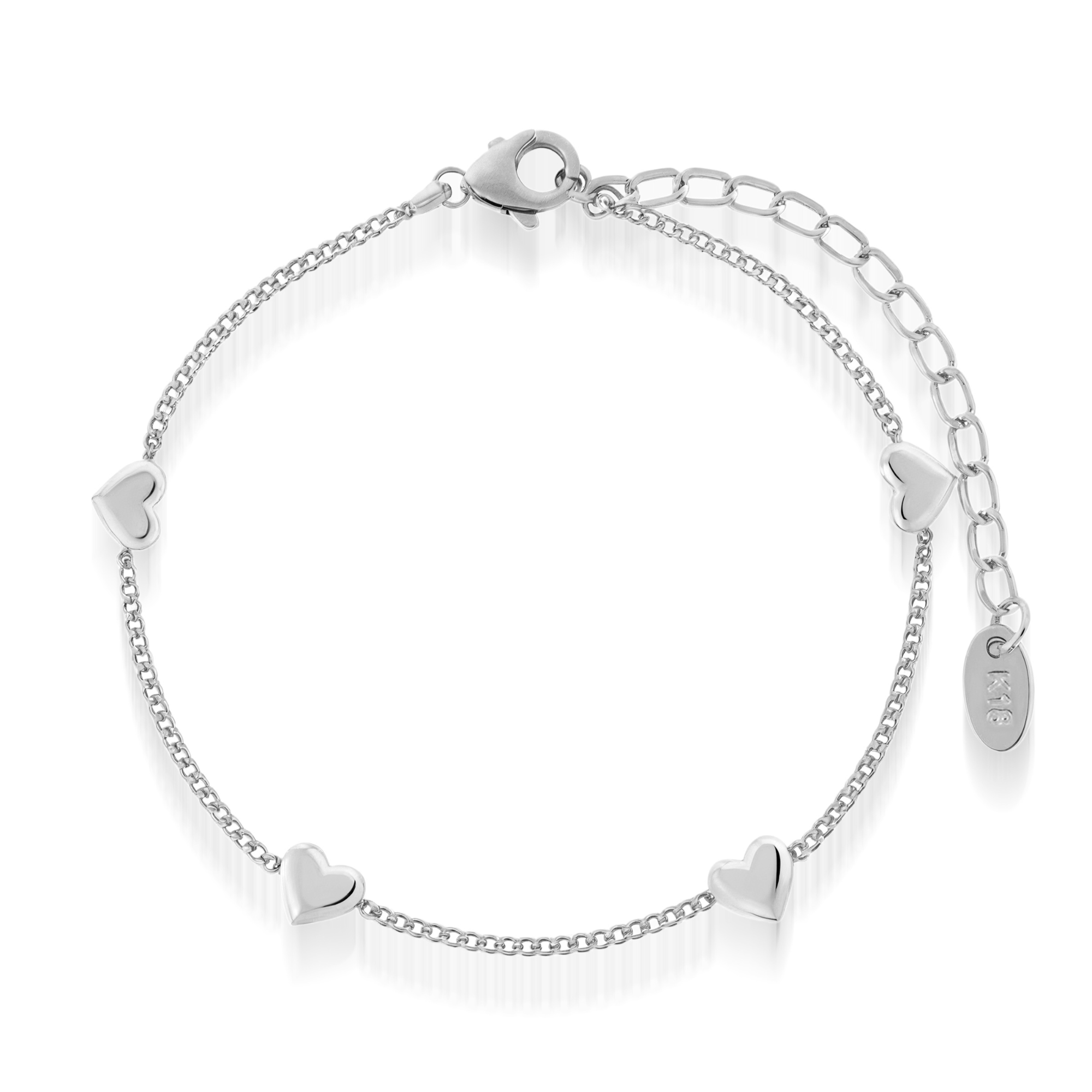 Bracelet Lien Quatre Breloques Coeur