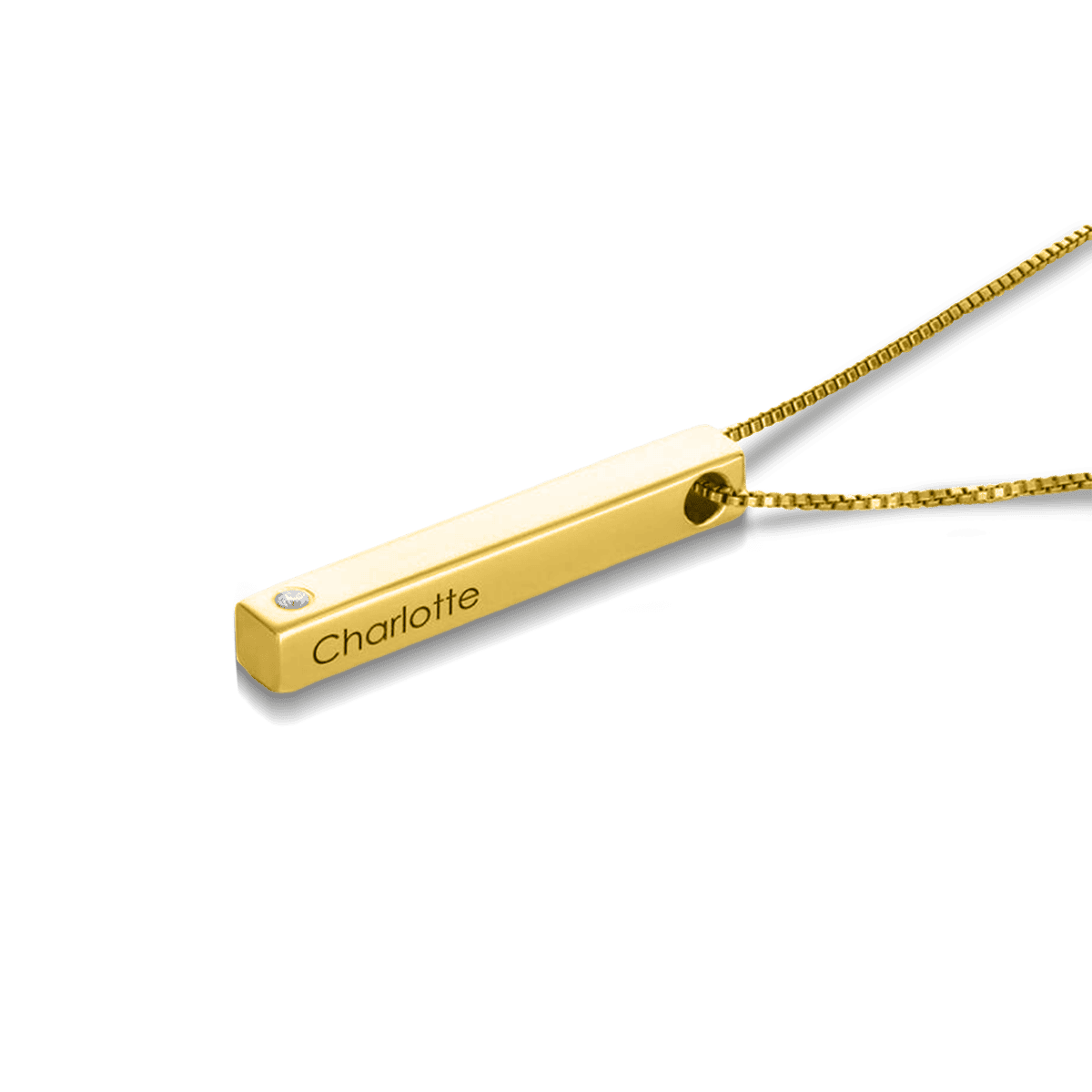 Collier personnalisé avec pierres de naissance et noms de famille - Acier inoxydable