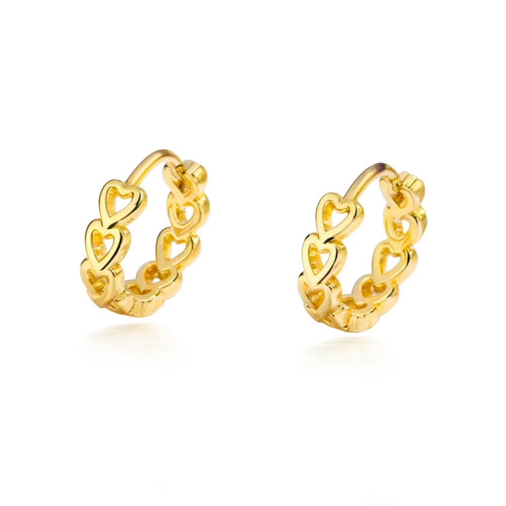 Élégantes boucles d'oreilles créoles cœur argent