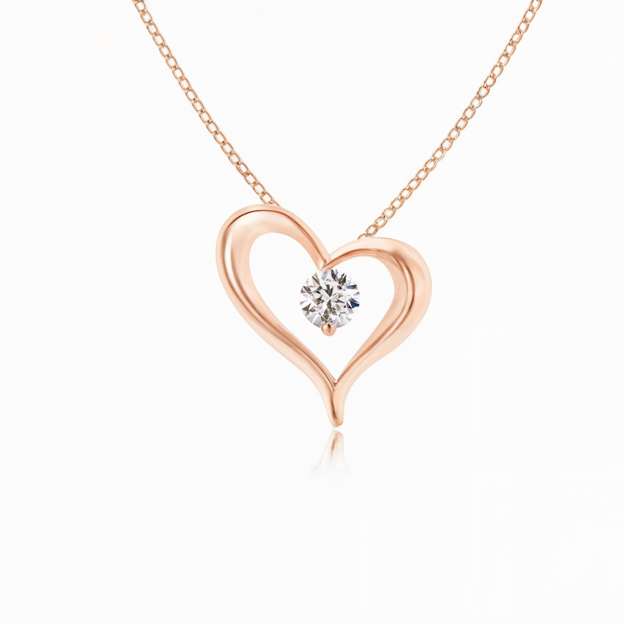 Collier avec Pendentif Coeur Solitaire