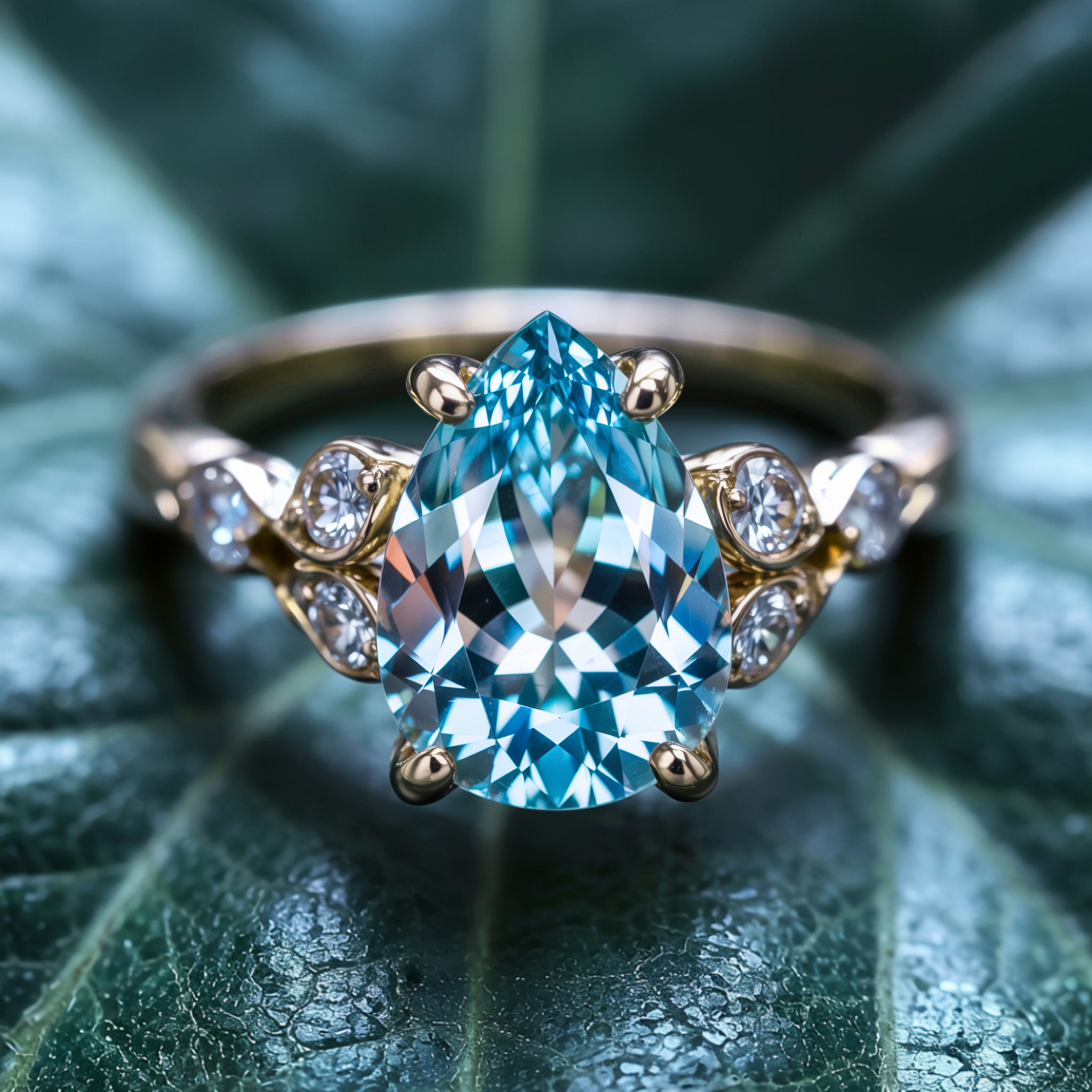 The Katalina Pear Cut Moissanite Ring