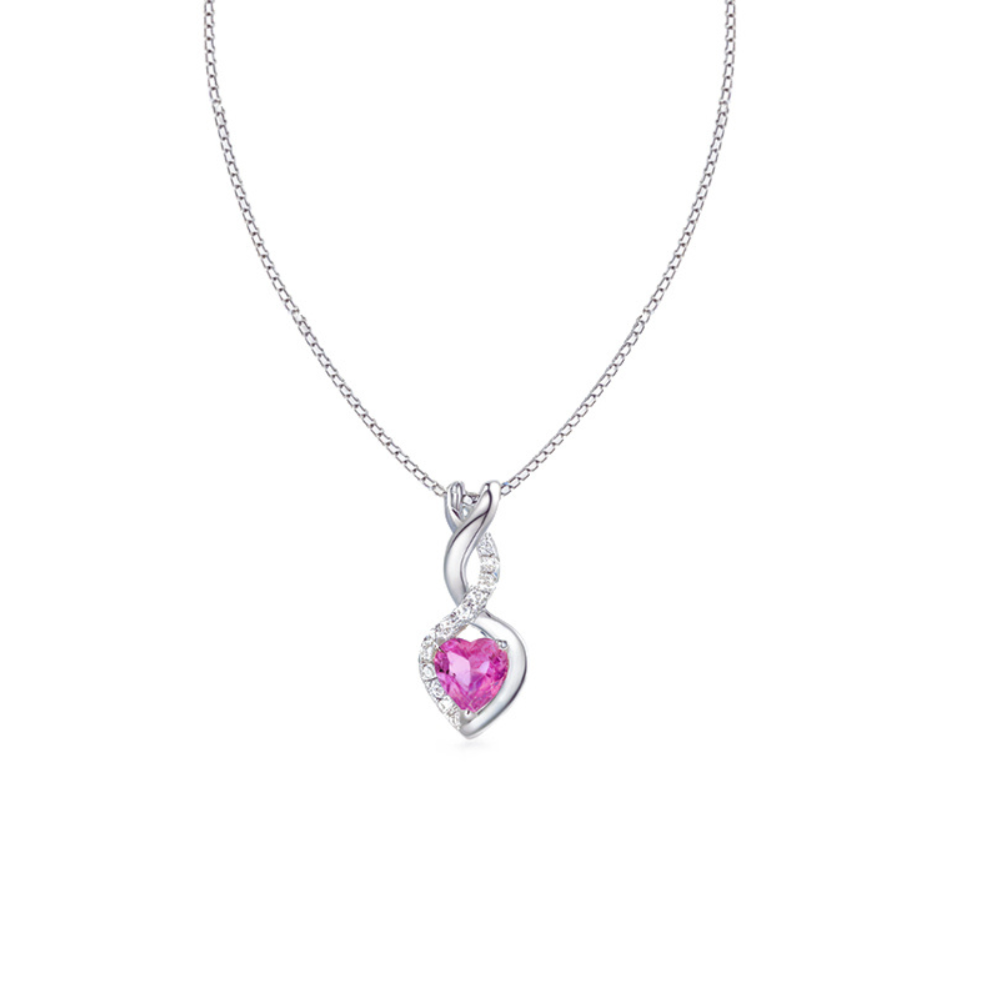 Collier Infini Cœur Rose