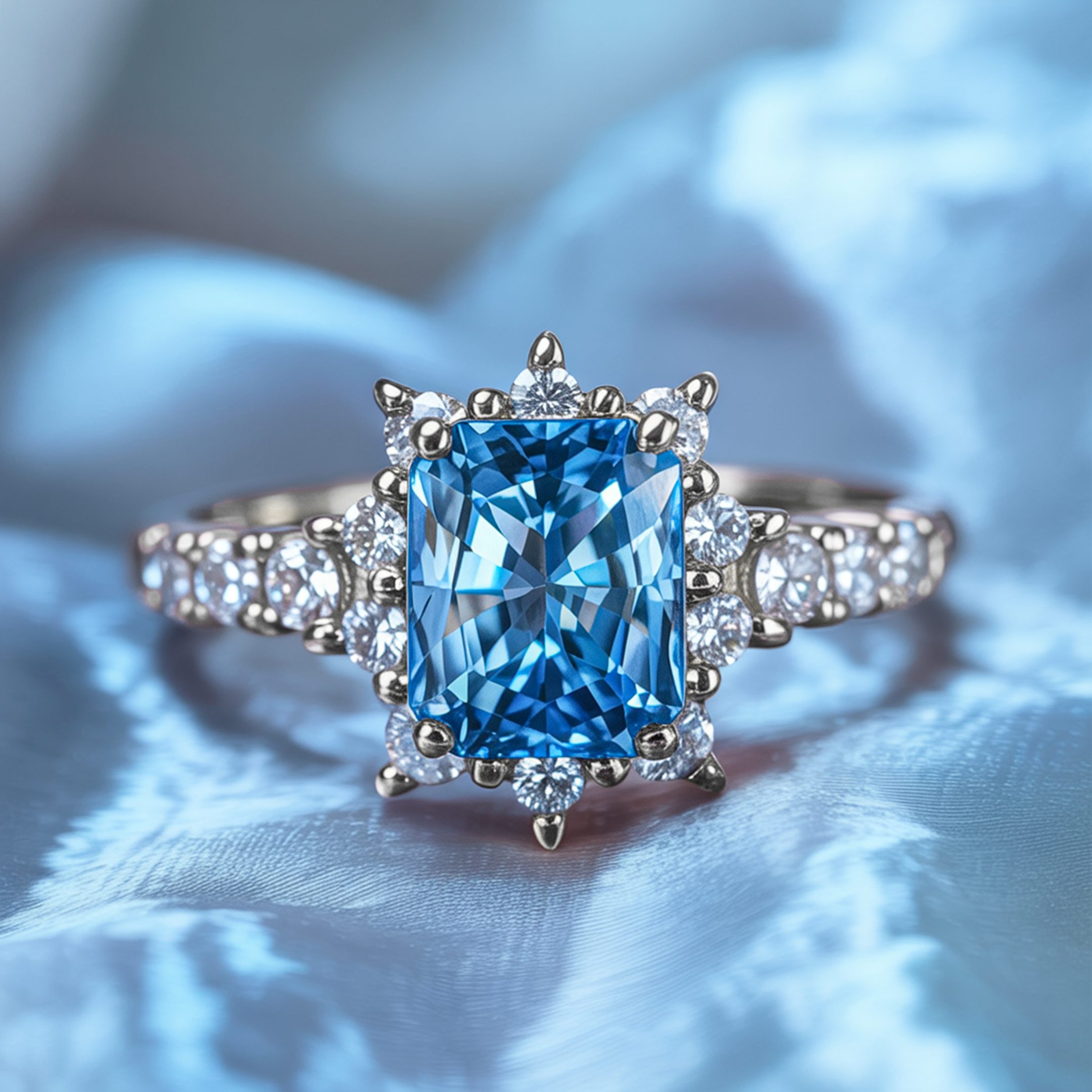 The Caterina Radiant Cut Moissanite Ring