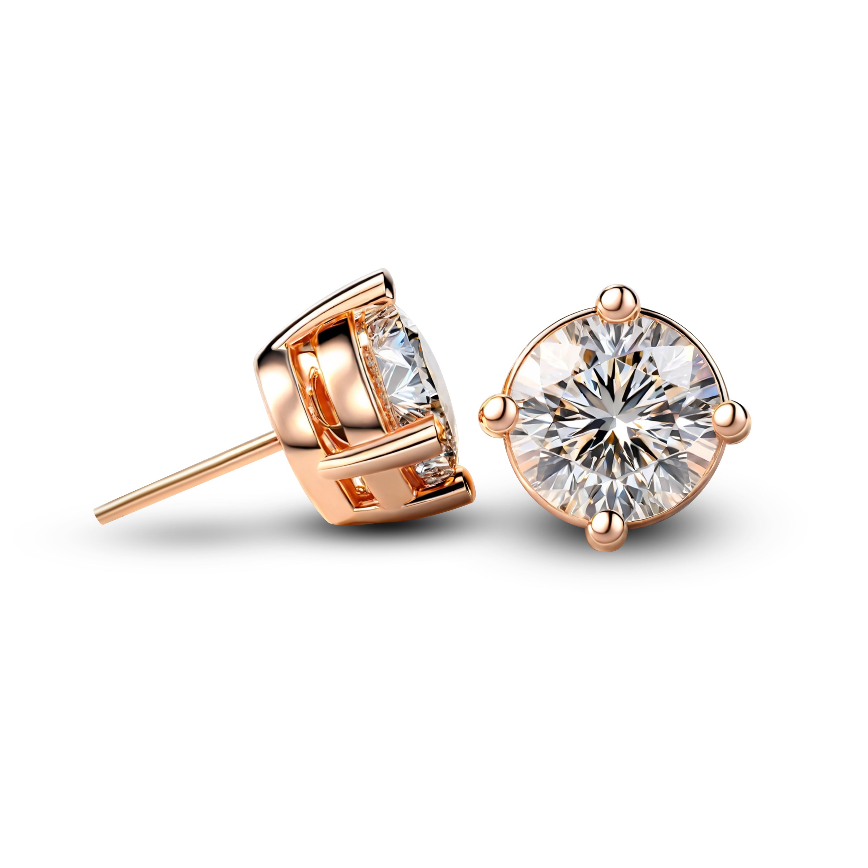 To My Beautiful Wife | Round Cut Moissanite Earrings | Gift For Her