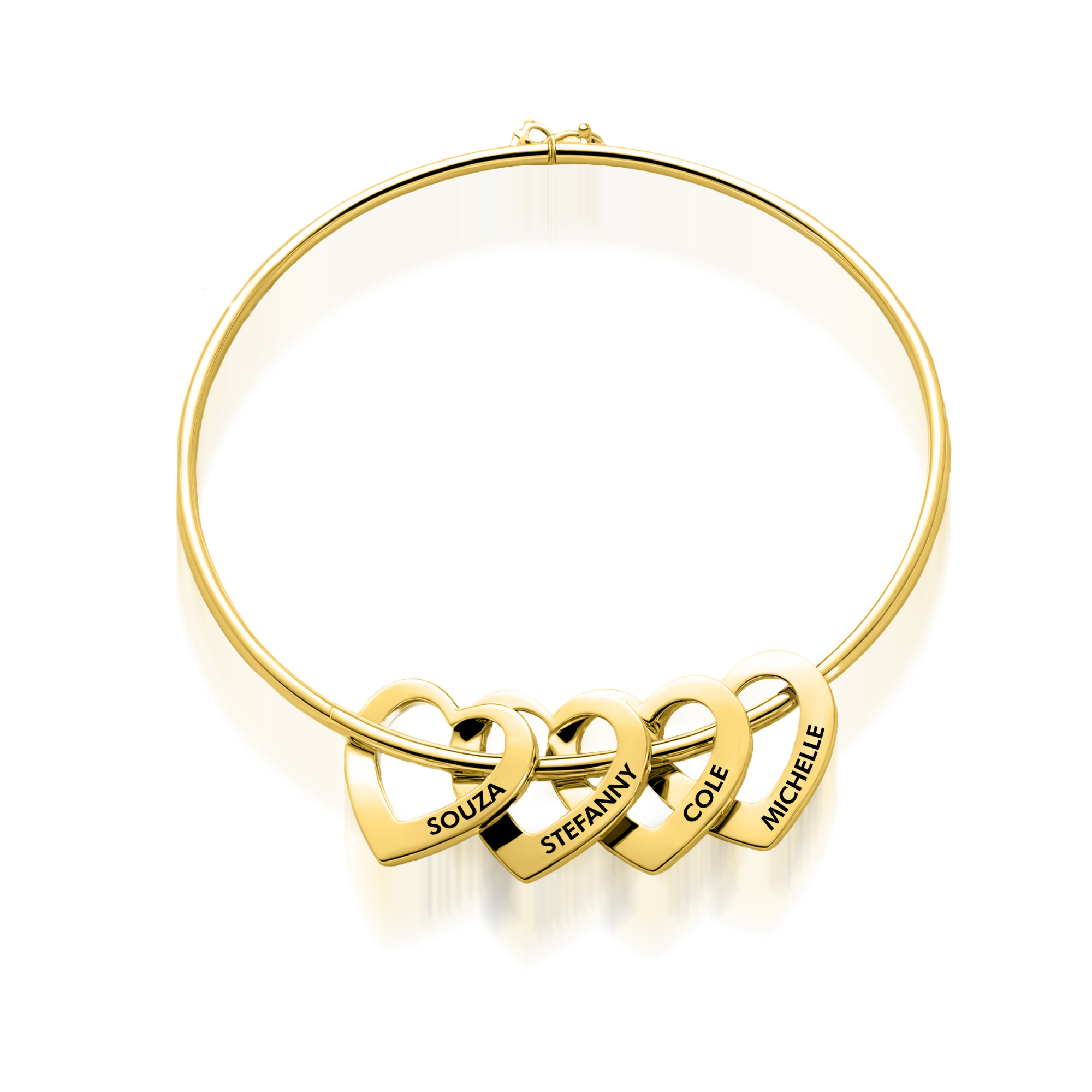 Bracelet de breloques cœur d'amour personnalisable