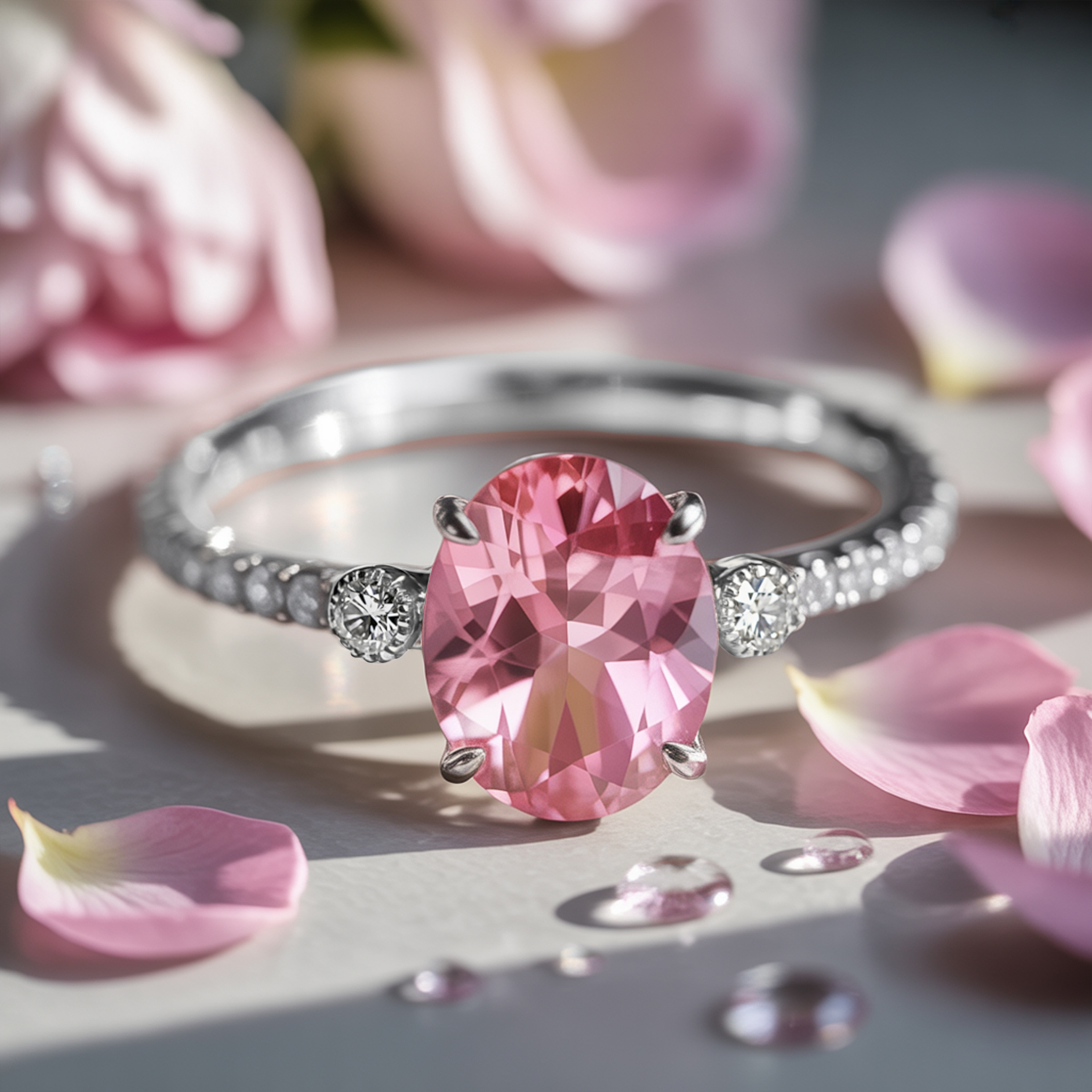 The Luna - Pink Moissanite Ring