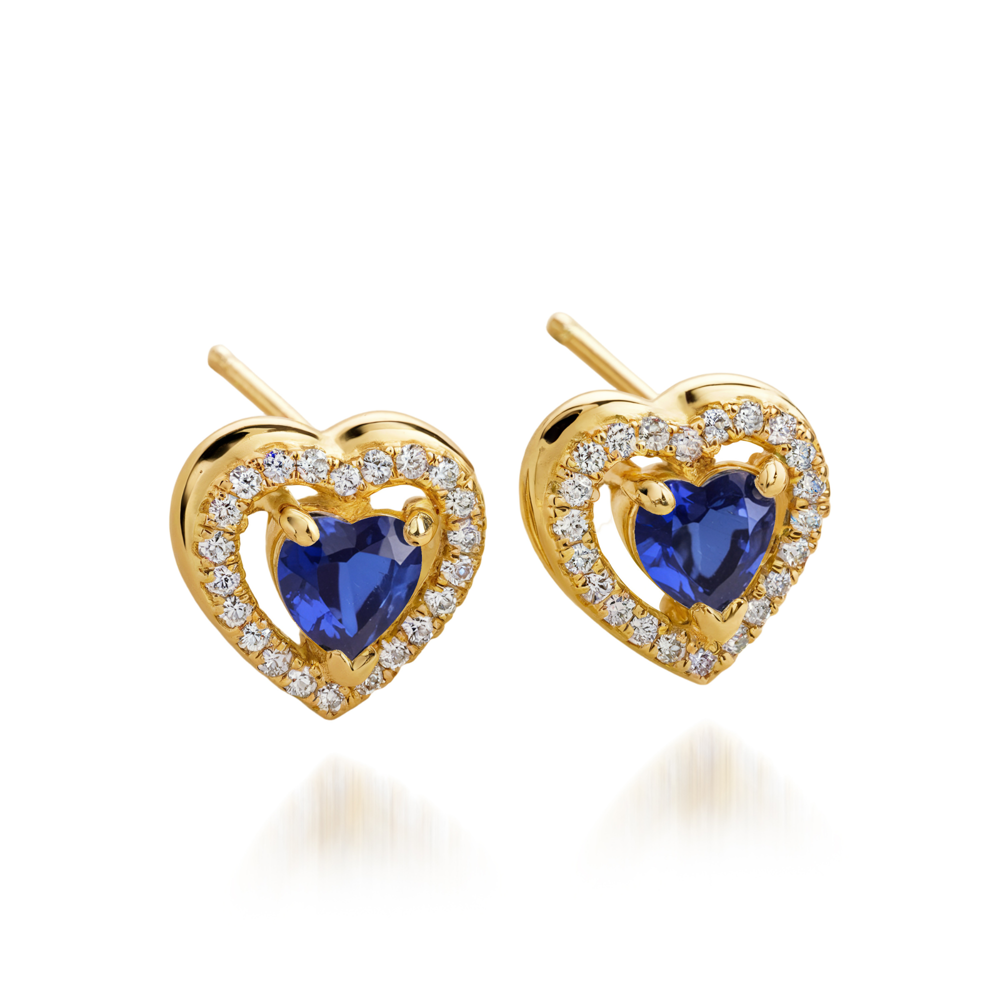 Boucles d'oreilles cœur Saint-Valentin Diamant Bleu